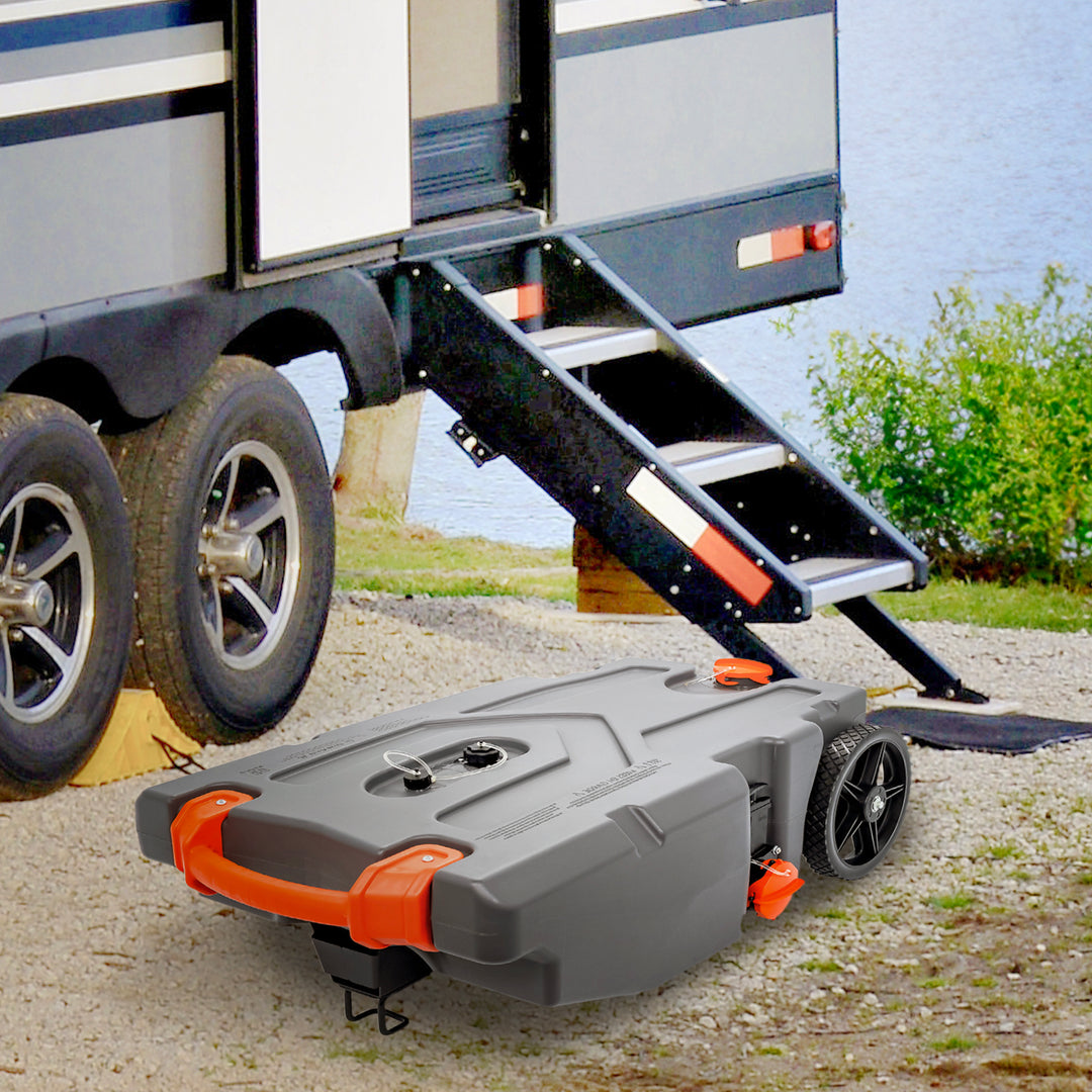 Camco 39006 Rhino Portable 36 Gallon RV Waste Tank Holding Hose and Accessories - VMInnovations