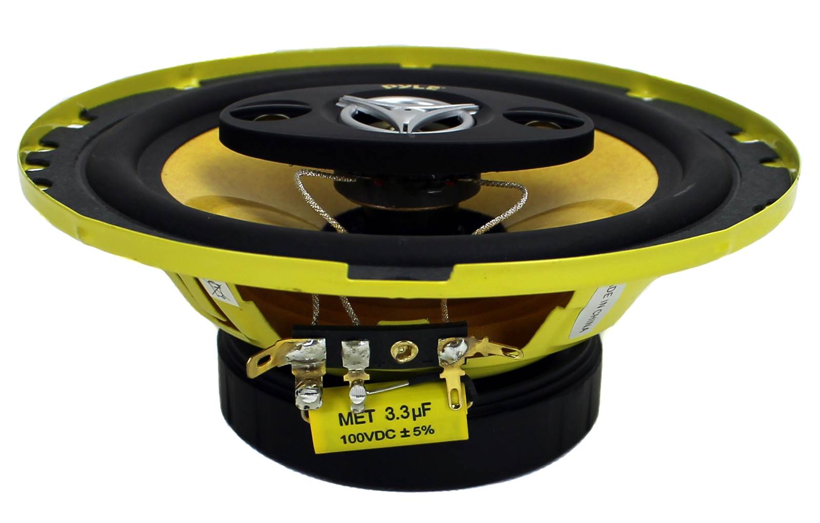 2) NEW PYLE PLG6.4 6.5" 300w 4-Way Car Audio Coaxial Speakers Stereo Yellow