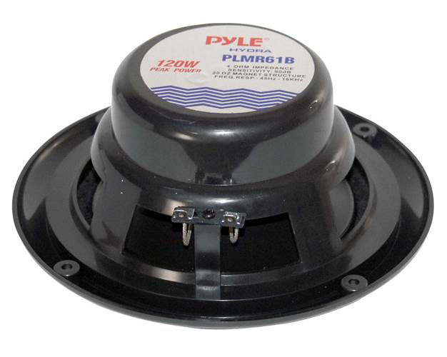 2) NEW PYLE PLMR61B 6.5" 120W Marine/Boat Dual Cone Waterproof Speakers PAIR