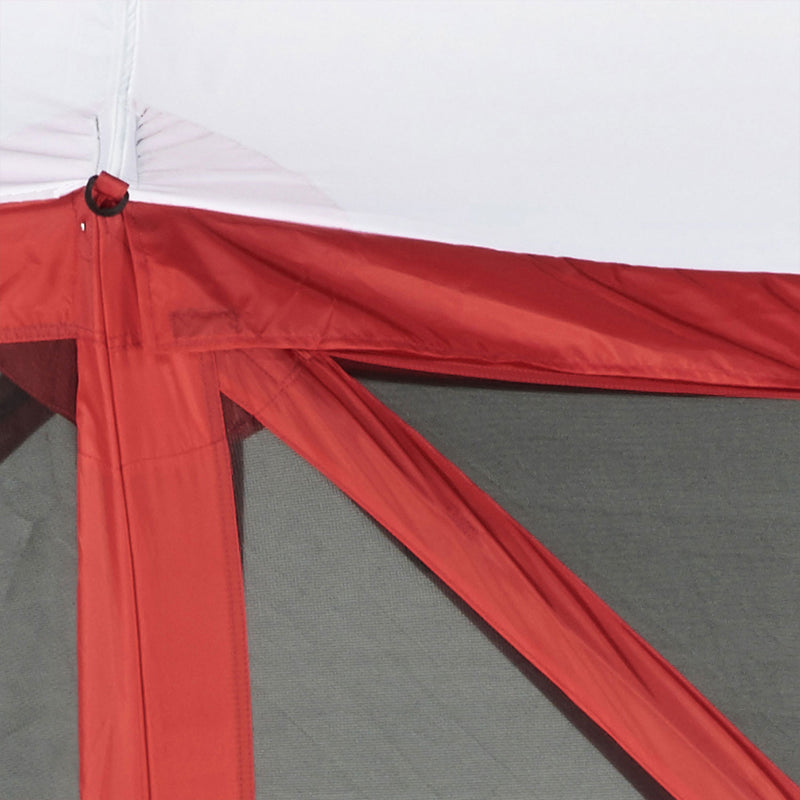CLAM Quick-Set Escape Sport 11.5 x 11.5 Ft Tailgating Canopy Tent, Red/White
