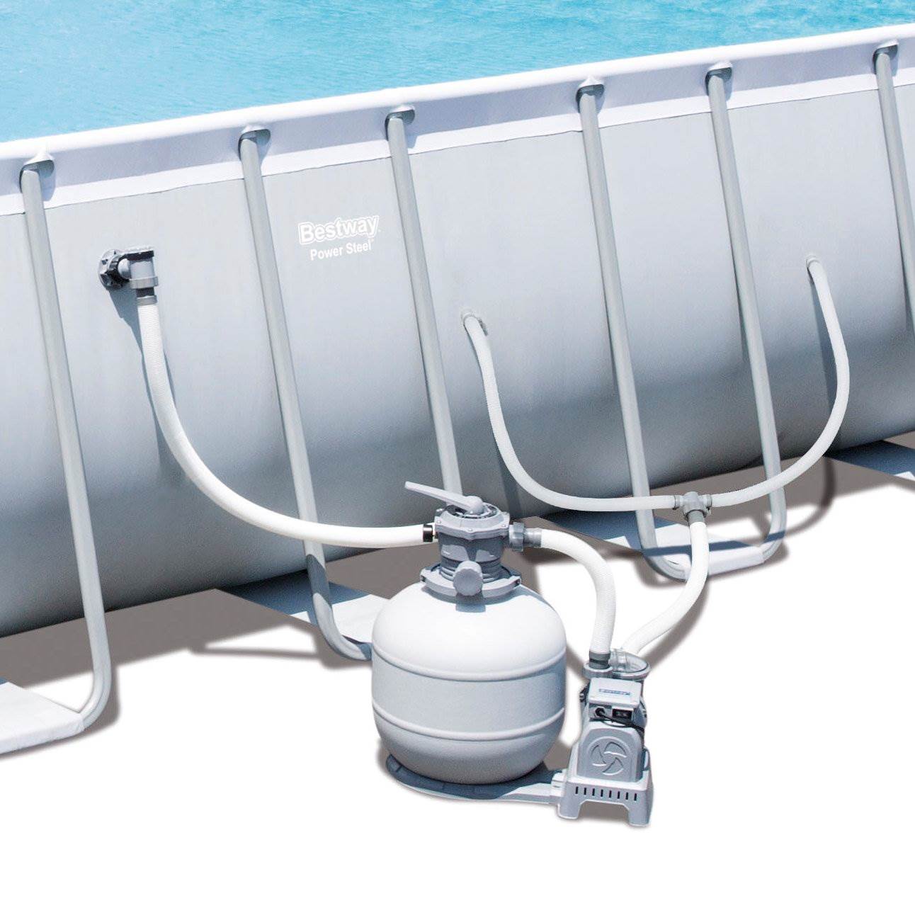 Bestway 31.3ft x 16ft x 52in Pool Set with Vacuum, Maintenance Kit and Skimmer - VMInnovations
