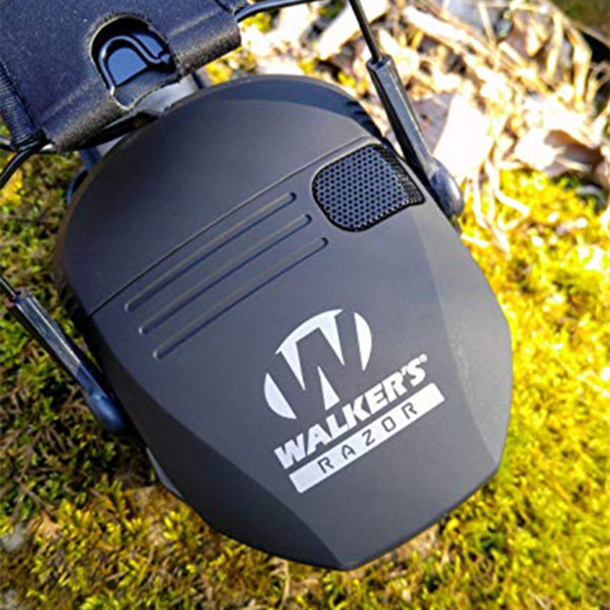 Walker's Razor Slim Shooter Black Electronic Folding Hearing Protection Earmuffs - VMInnovations