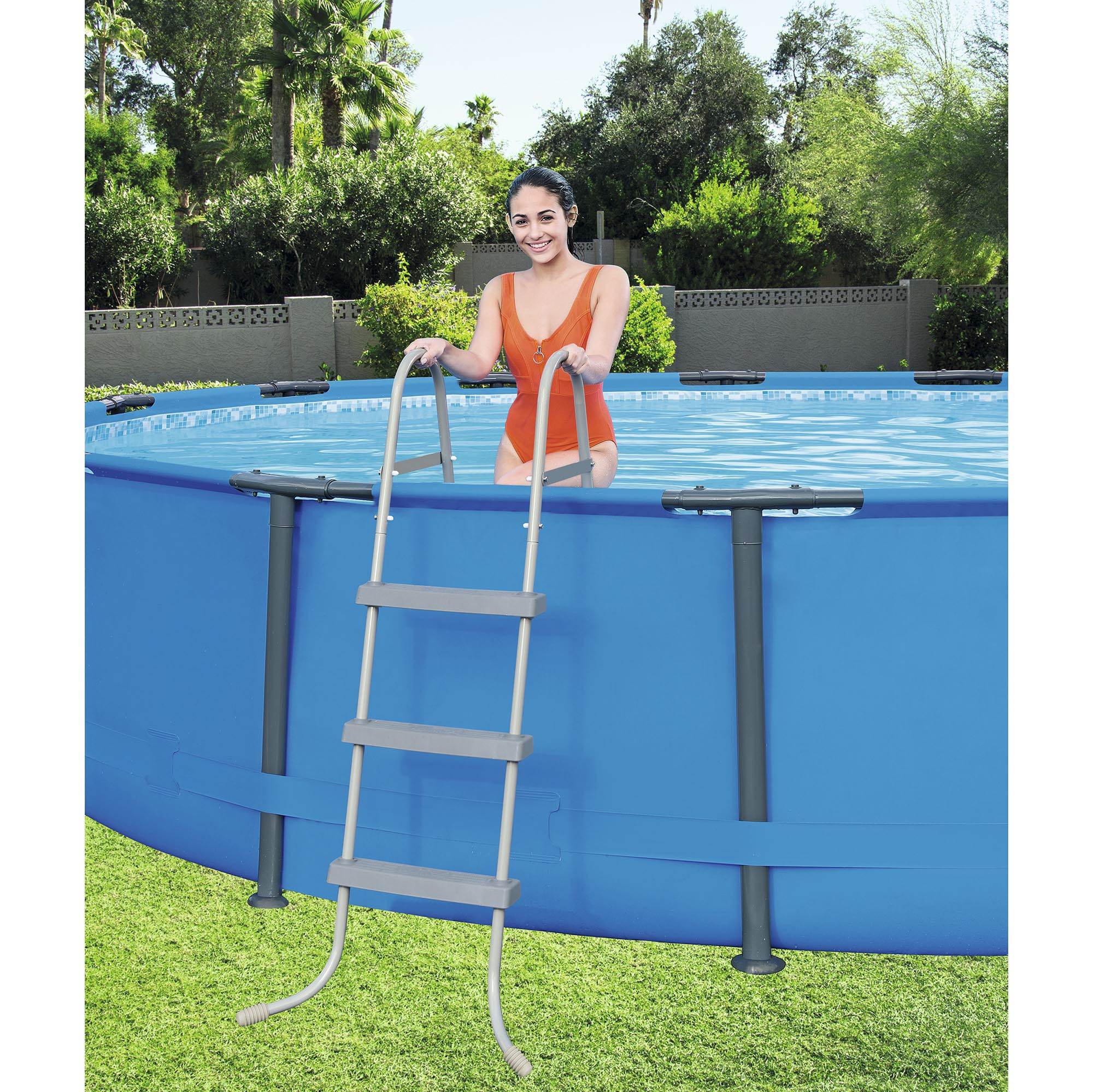 Bestway 15ft x 42in Steel Pro Max Round Frame Above Ground Pool and Vacuum