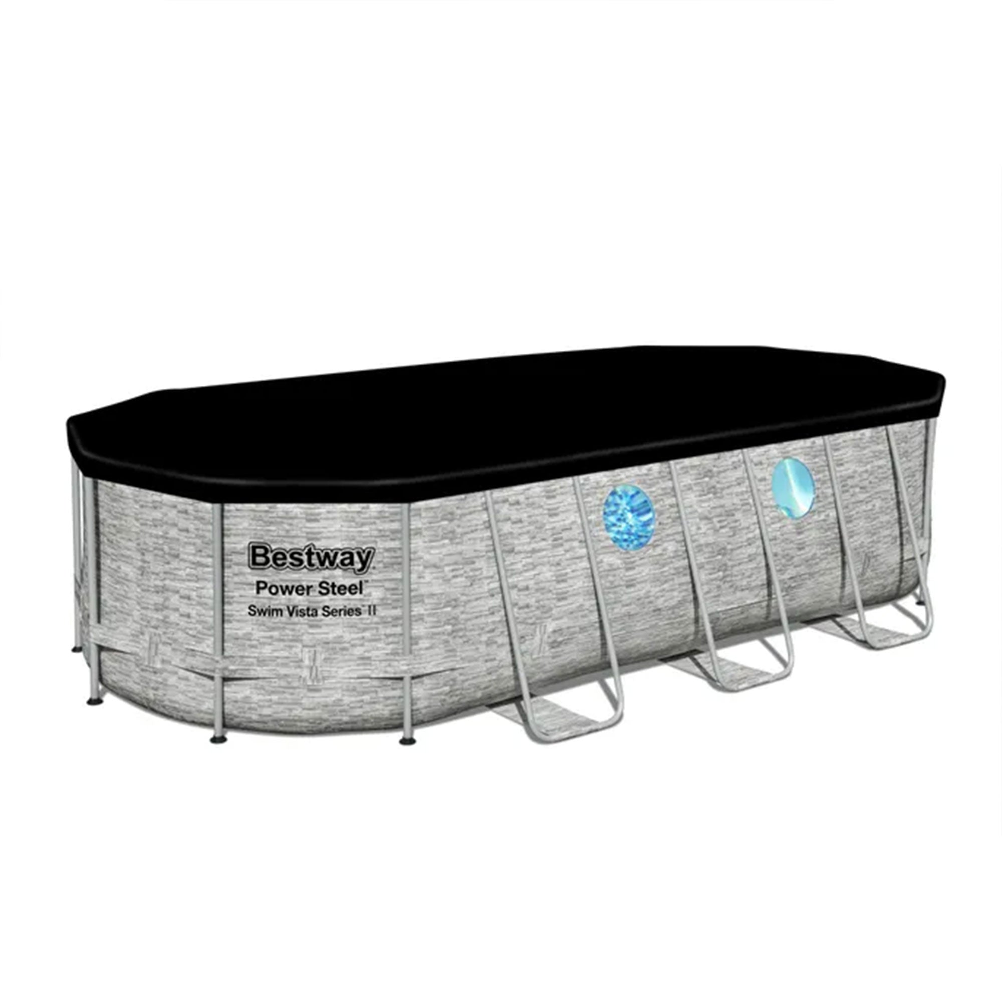 Bestway Power Steel Swim Vista 18ft x 9ft x 48in Above Ground Swimming Pool Set - VMInnovations