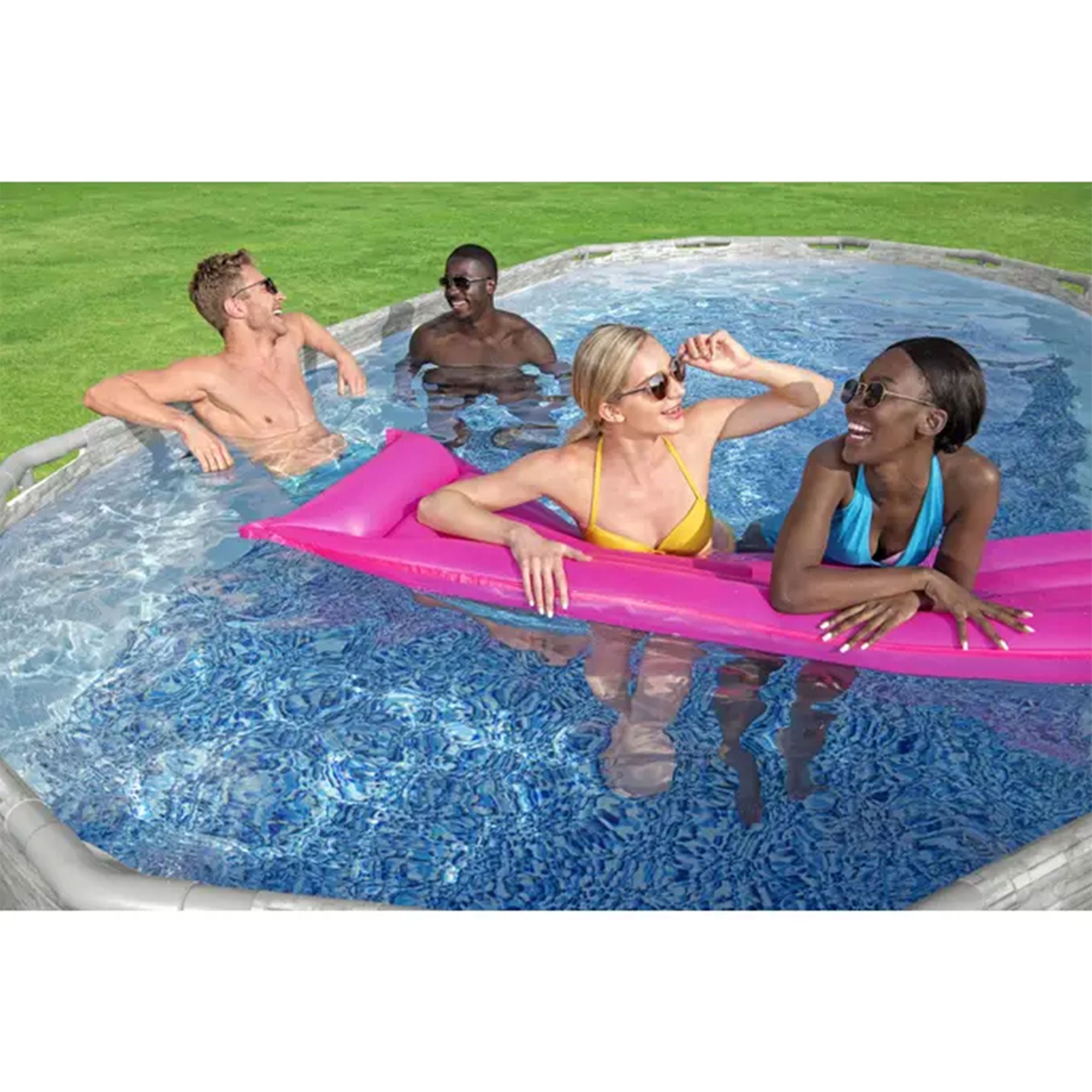 Bestway Power Steel Swim Vista 18ft x 9ft x 48in Above Ground Swimming Pool Set - VMInnovations