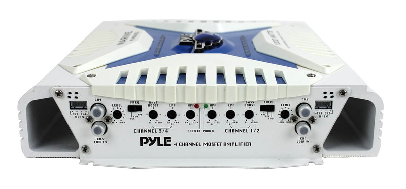 Pyle PLMRA420 1000 Watt 4 Channel Marine Power Audio Mosfet Amplifier (2 Pack)