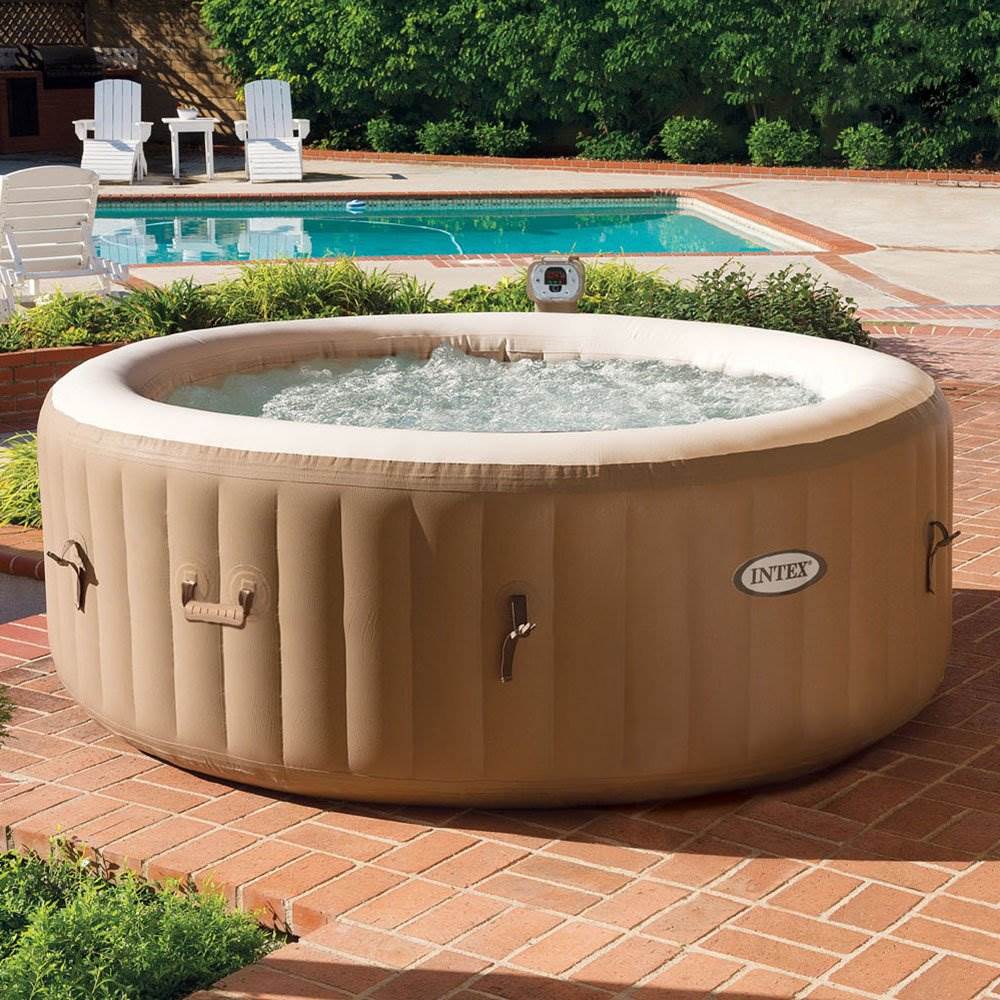 Intex PureSpa 4 Person Inflatable Hot Tub + Spa and Hot Tub Water Softening Kit