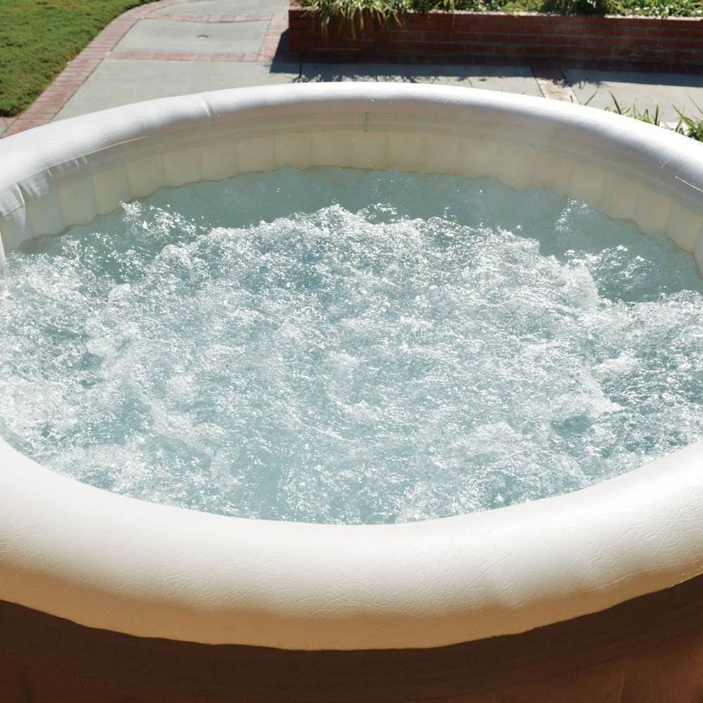 Intex PureSpa 4 Person Inflatable Hot Tub + Spa and Hot Tub Water Softening Kit