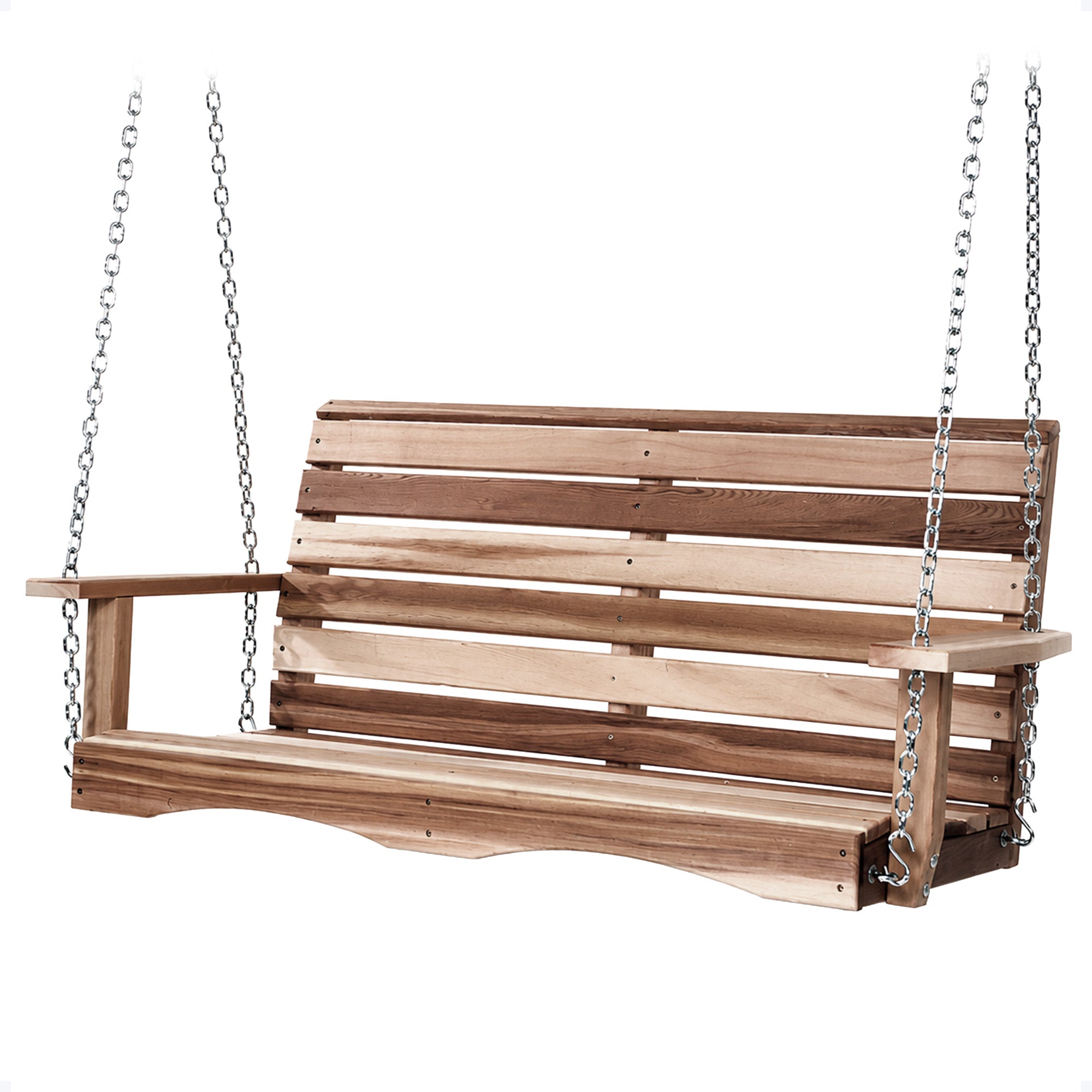 All Things Cedar 4 Foot Wooden Porch Swing Outdoor Patio Furniture, Natural
