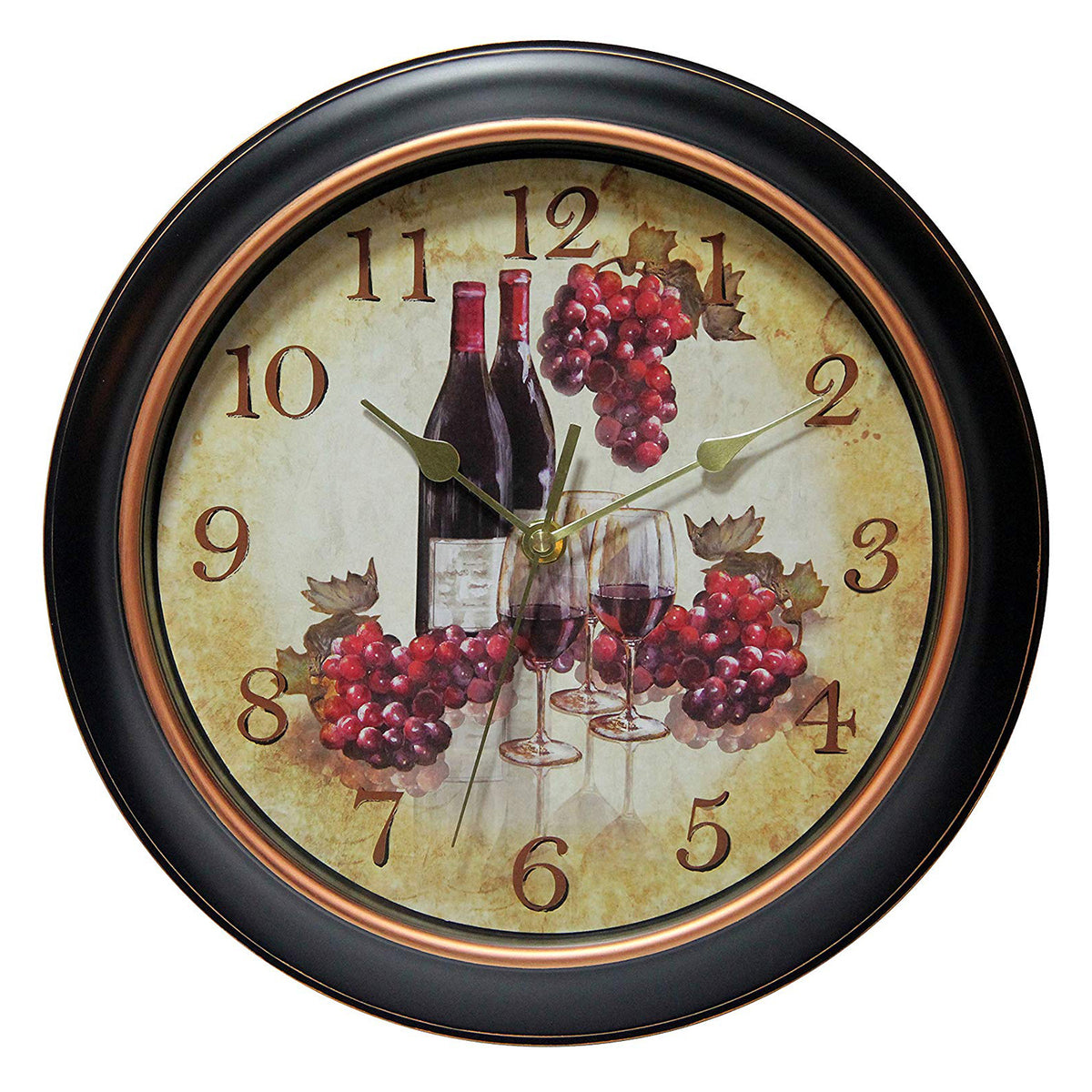 Infinity Instruments Quartz Pinot Wine Grapes 12-Inch Metal Wall Clock (Used)