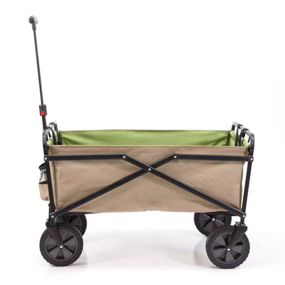 Seina Manual 150 Pound Capacity Folding Steel Wagon Garden Cart, Tan (Open Box)