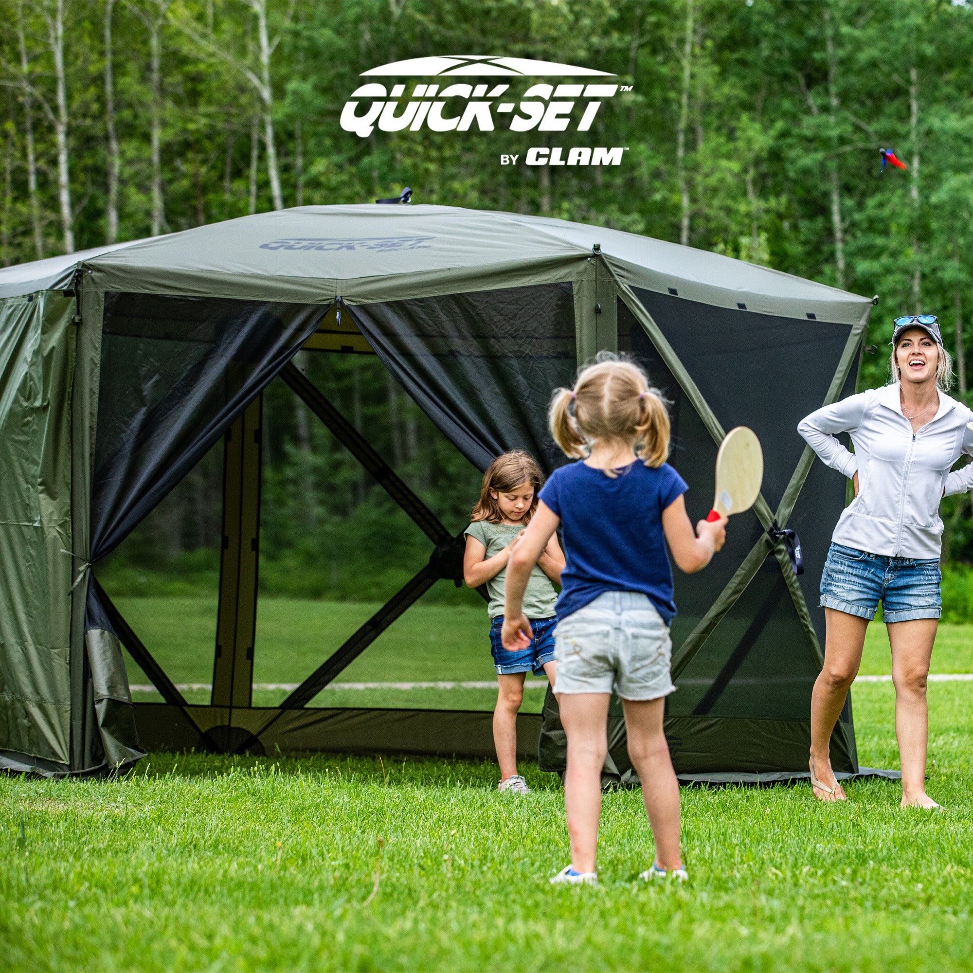 Clam Quick Set Escape Portable Canopy Shelter with Wind & Sun Panels, (2 pack)