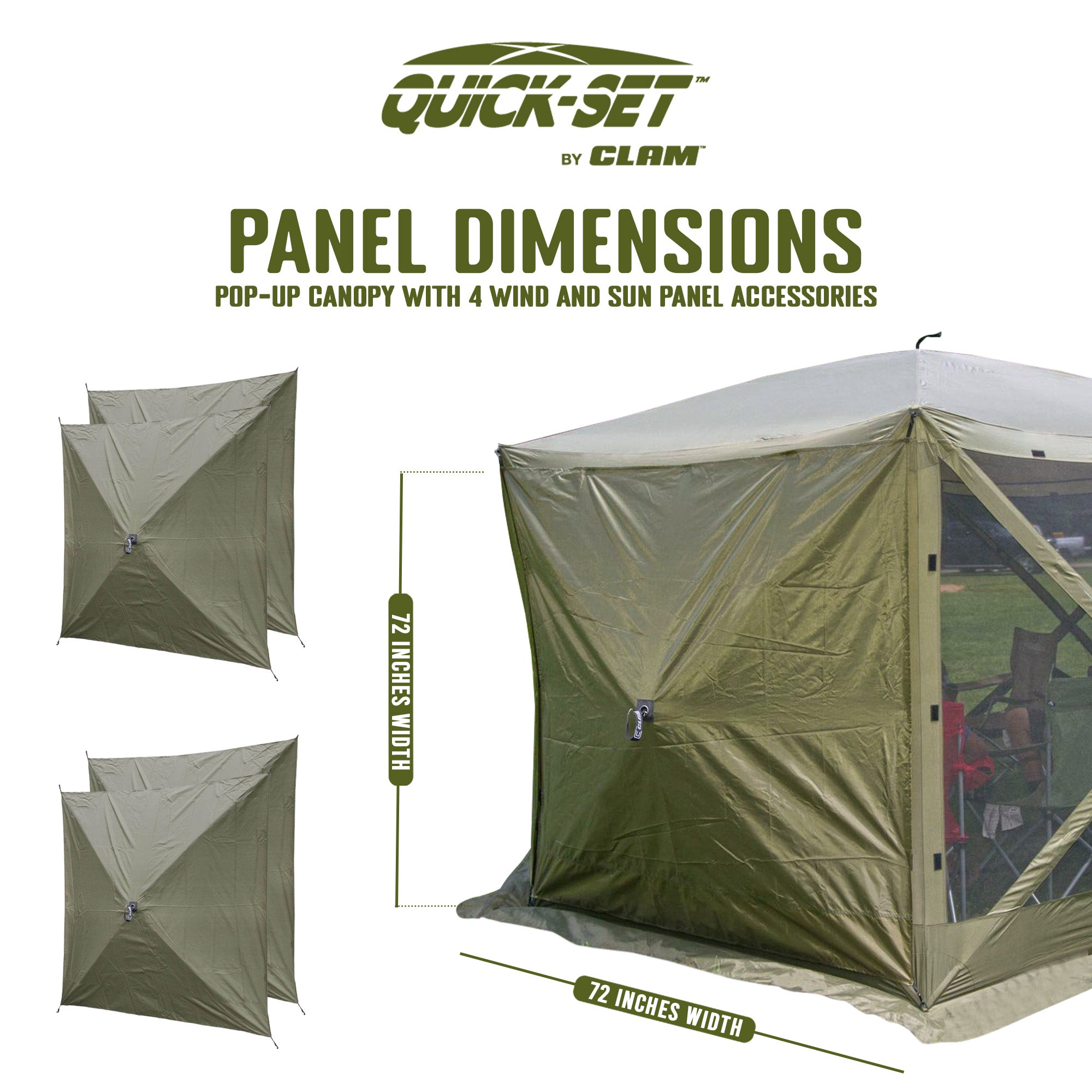 Clam Quick Set Escape Portable Canopy Shelter with Wind and Sun Panels (4 pack) - VMInnovations