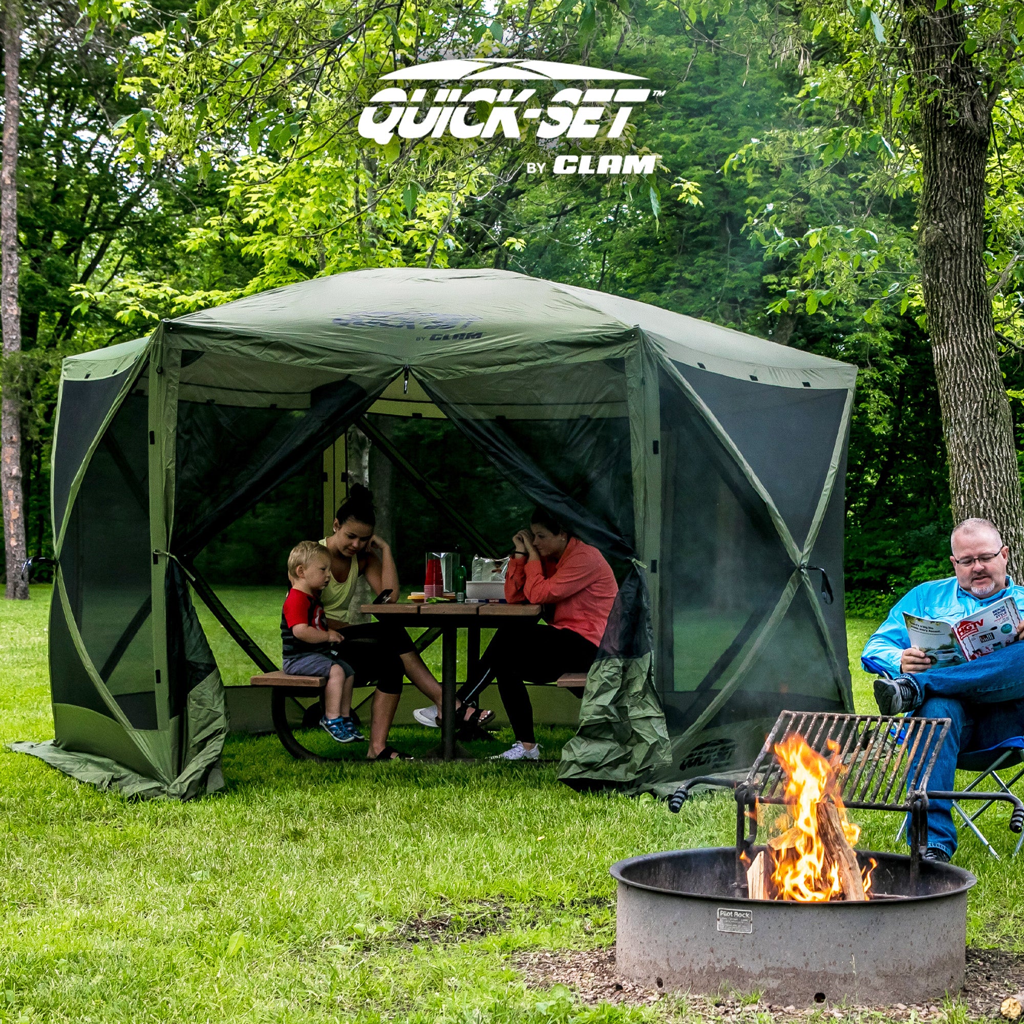 Clam Quick Set Escape Portable Canopy Shelter with Wind and Sun Panels (4 pack) - VMInnovations