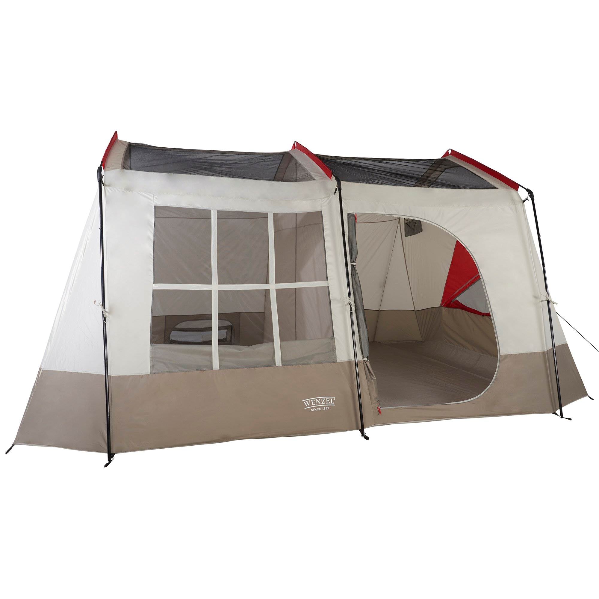 Wenzel Kodiak 9-Person Family Camping Cabin Tent with Insta-Bed Queen with Pump