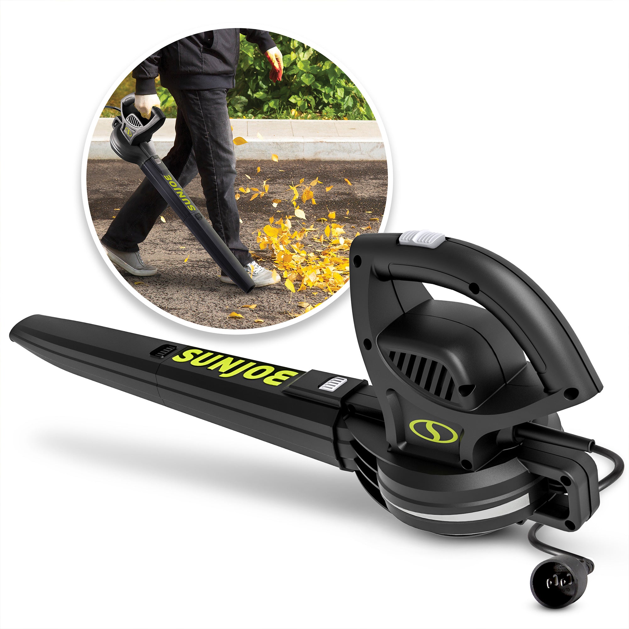 Sun Joe Electric Leaf Blower, 6 Amp Motor, 155 MPH Air Speed, Black (Used)