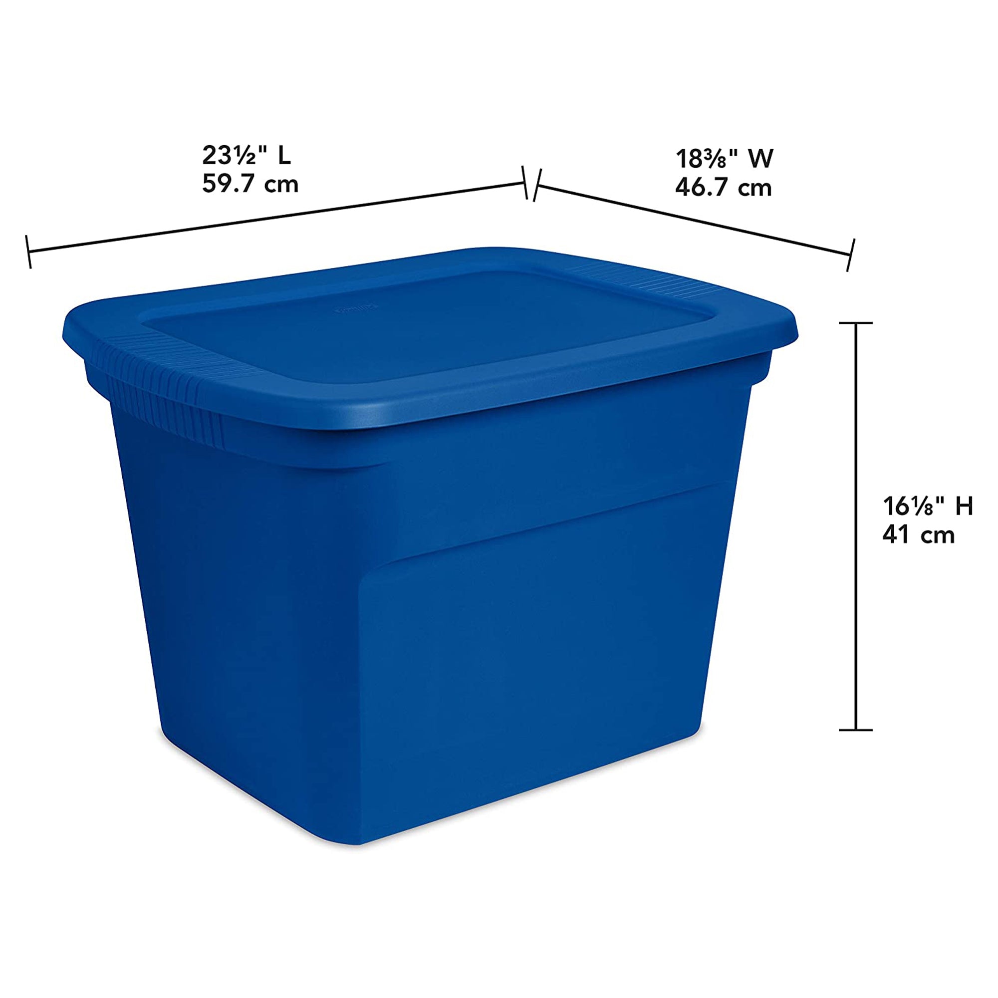 Sterilite 18 Gallon Plastic Stackable Storage Tote w/ Lid, Blue Morpho, 16 Pack