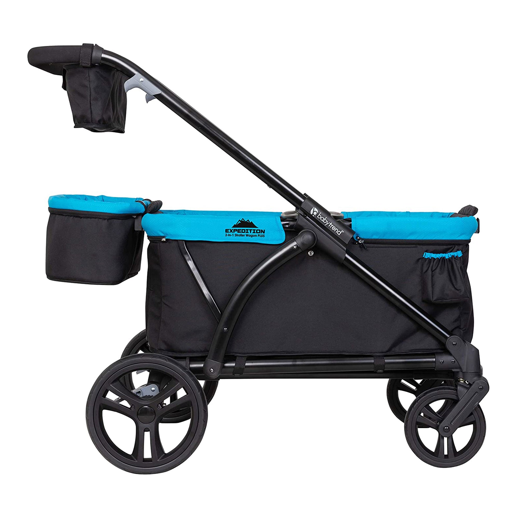 Baby Trend Expedition 2 in 1 Push or Pull Stroller Wagon Plus w/ Canopy, Blue (Refurbished)