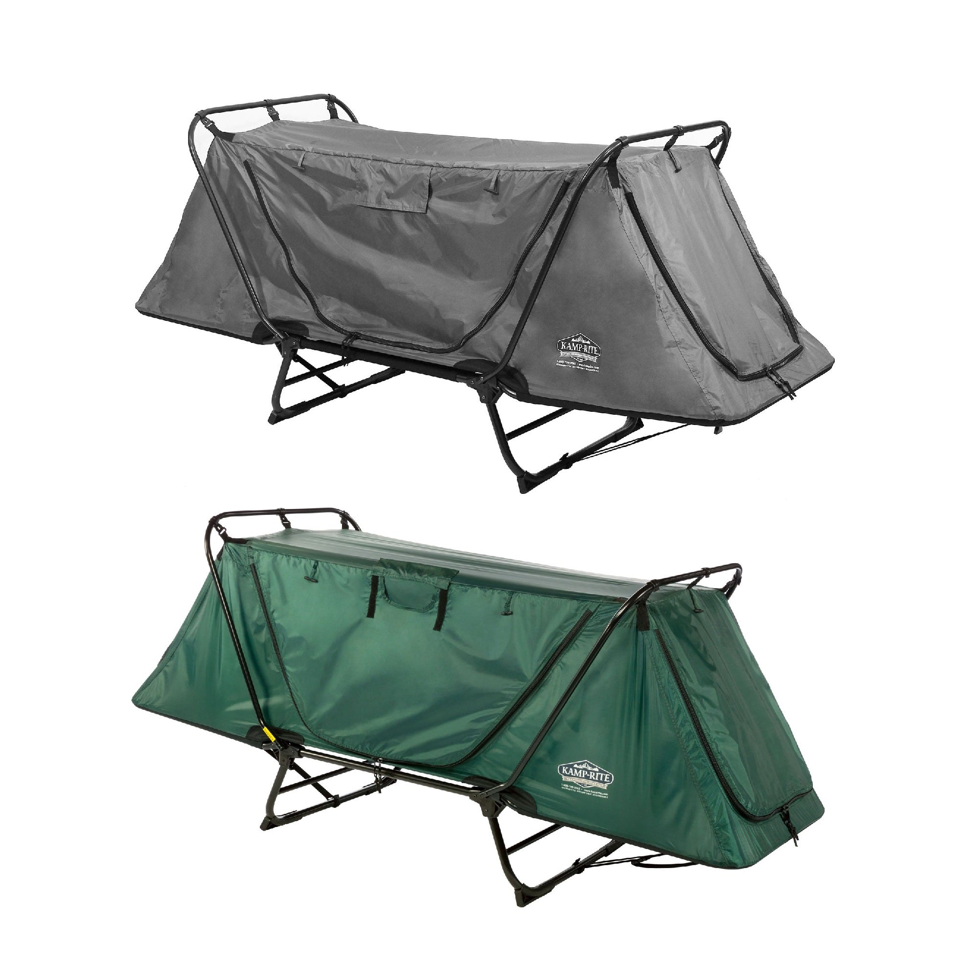 Kamp-Rite Gray Folding Tent Cot for Person & Green Folding Tent Cot for 1 Person