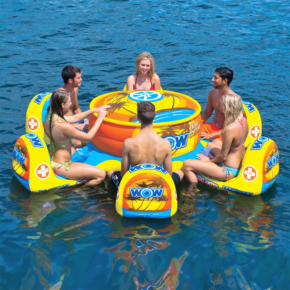 WOW Watersports Octo Island 6 Person Pool Float with Cooler and Table (Open Box)