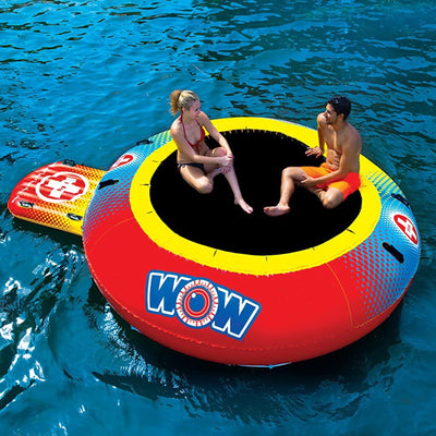 10 Foot Inflatable Float Trampoline Bouncer w/ Boarding Platform (Used)