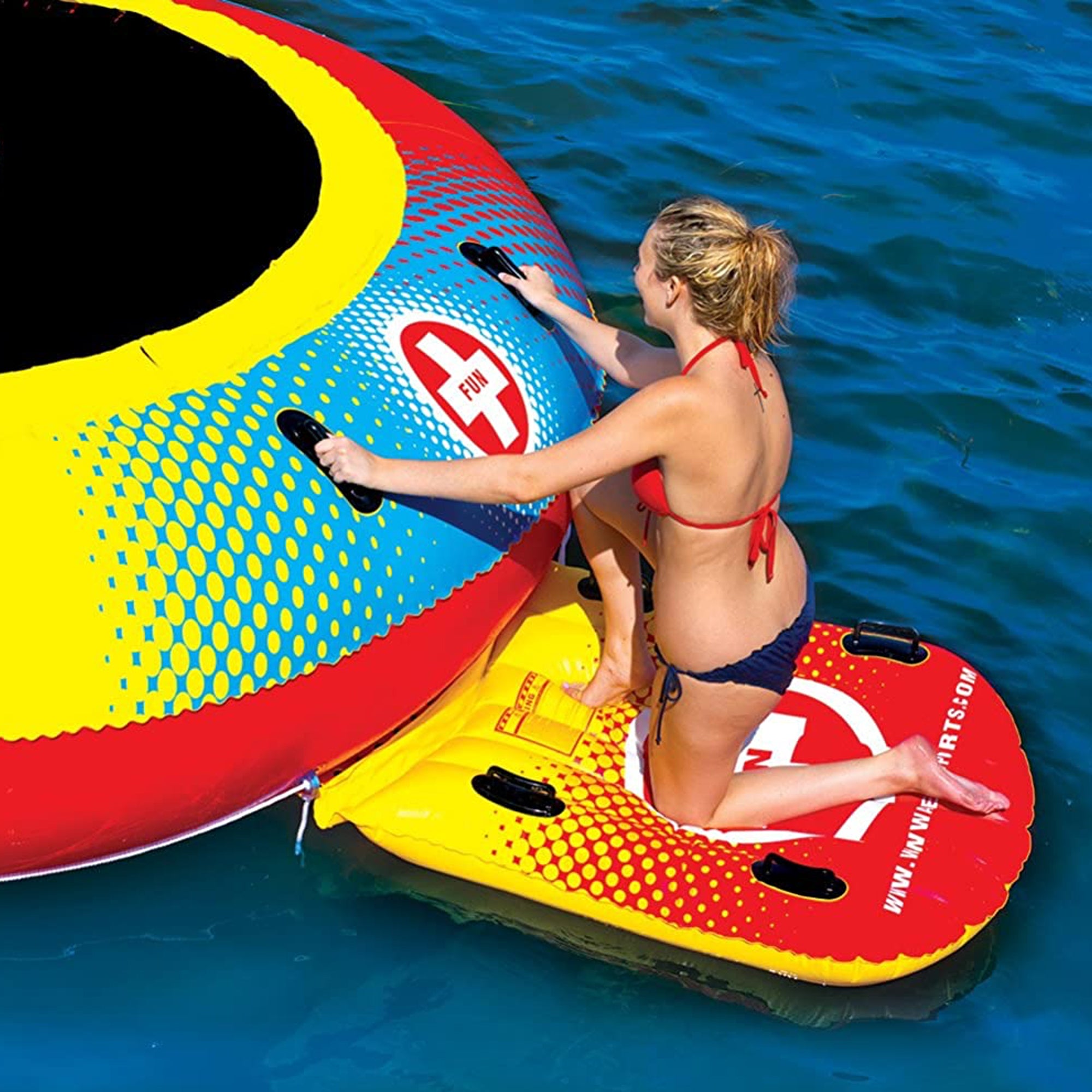 WOW Watersports Freestanding 5 Rail Towel Rack and 10 Foot Trampoline Bouncer