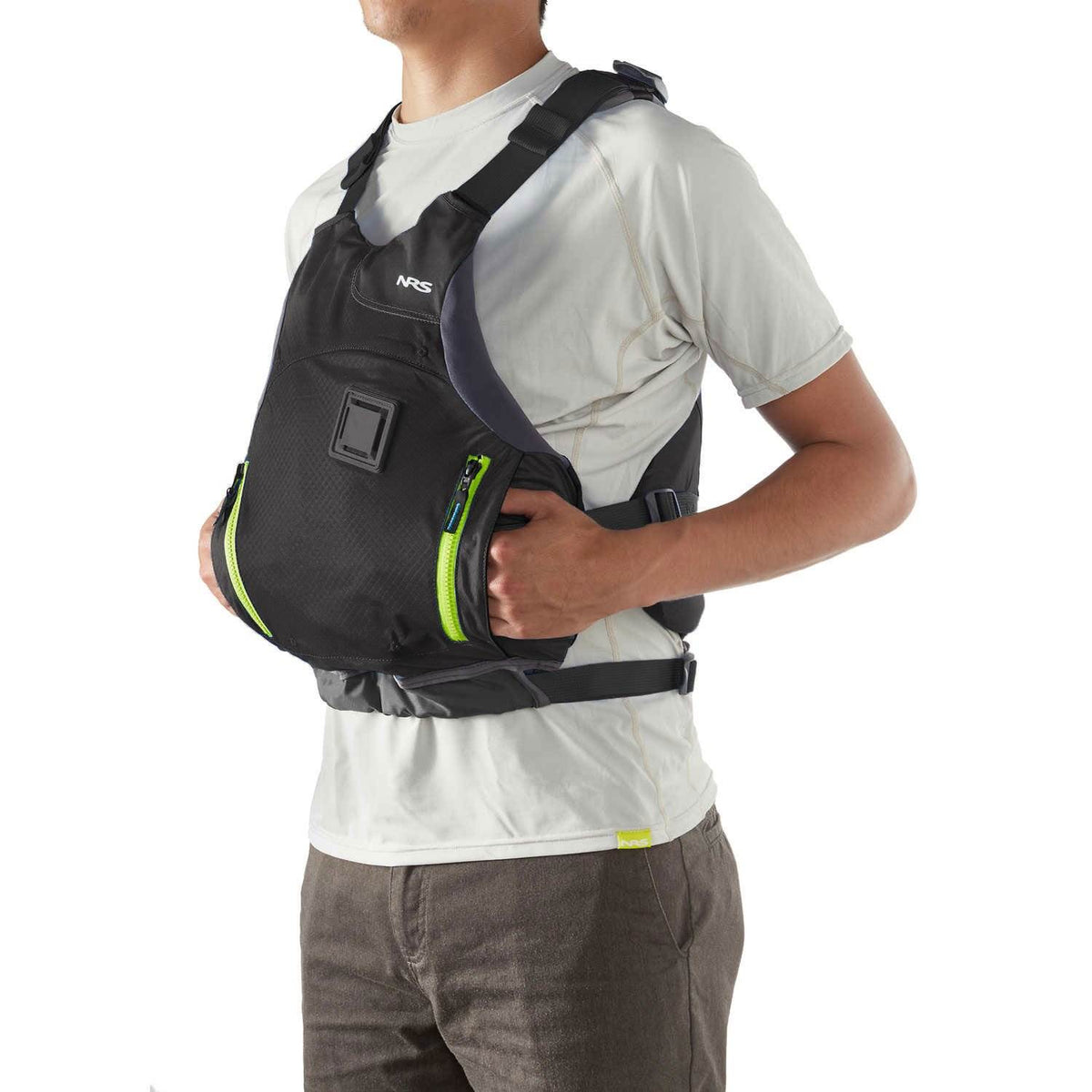 NRS Ion PFD Coast Guard Certified Adult Life Jacket, Black & Green, L/XL (Used)