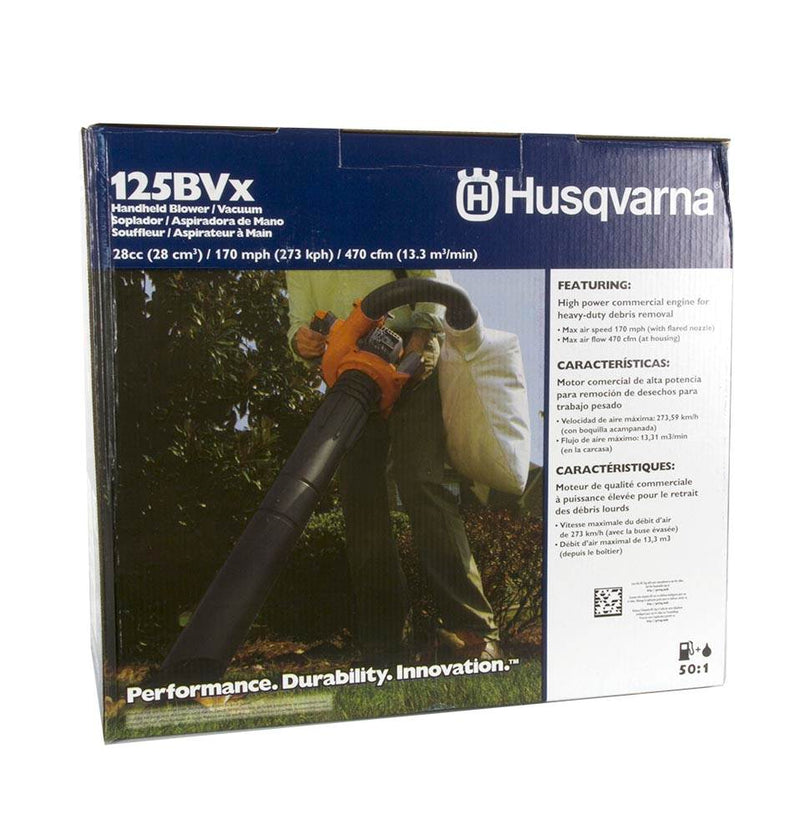 Husqvarna 125BVx 28cc 2 Cycle Gas Leaf Blower Vacuum and Kids Toy Leaf Blower - VMInnovations