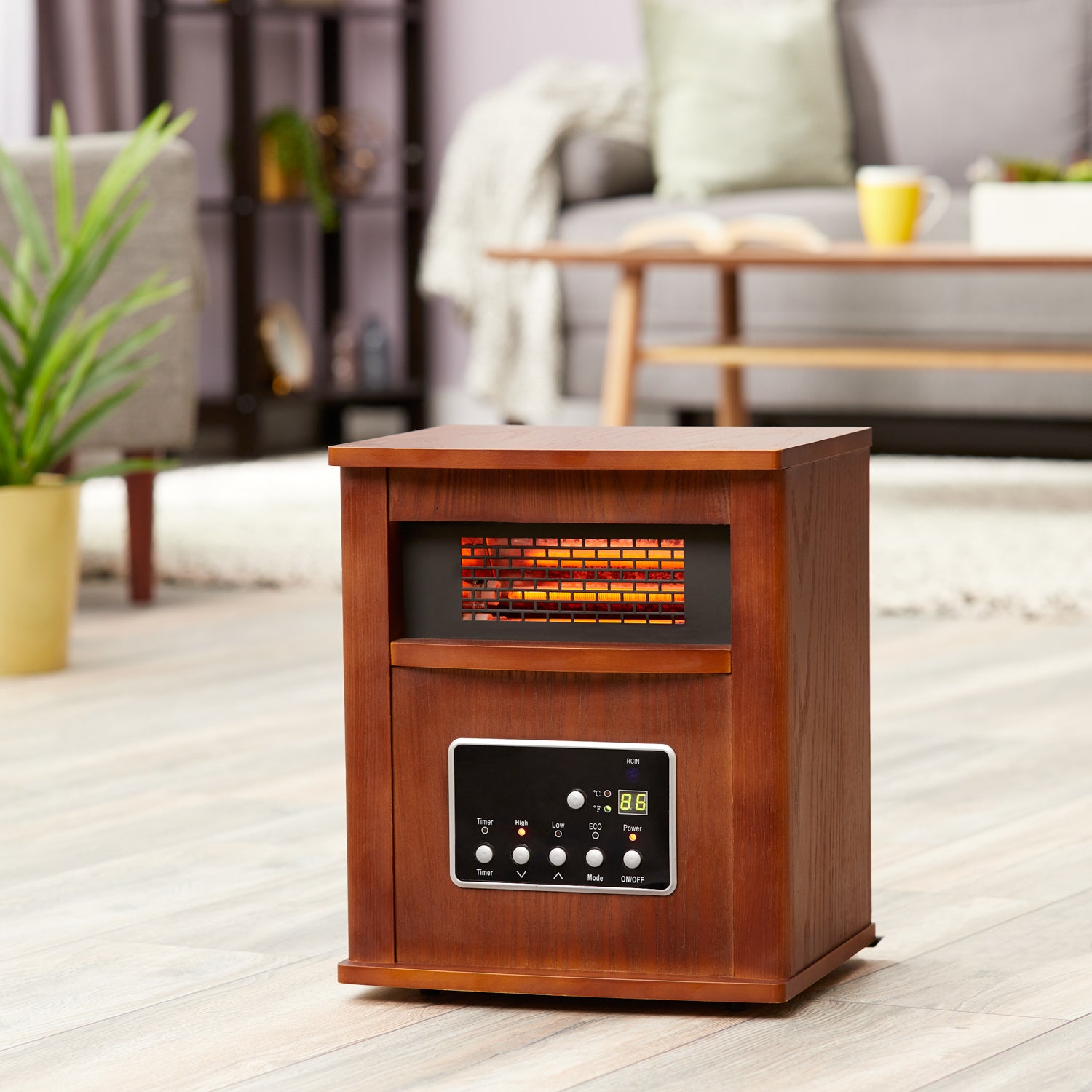 Limina Electric 1500W Infrared Quartz Cabinet Space Heater, Dark Walnut (Used)