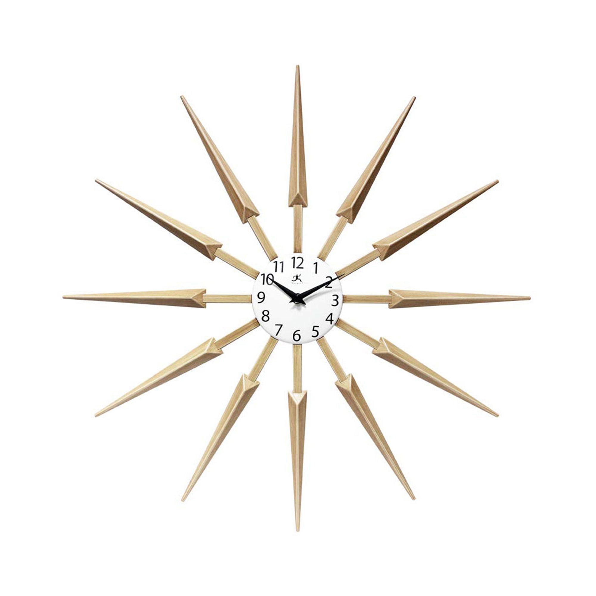 Infinity Instruments 15555WL Celeste Mid Century Modern 24 Inch Wall Clock, Tan (For Parts)