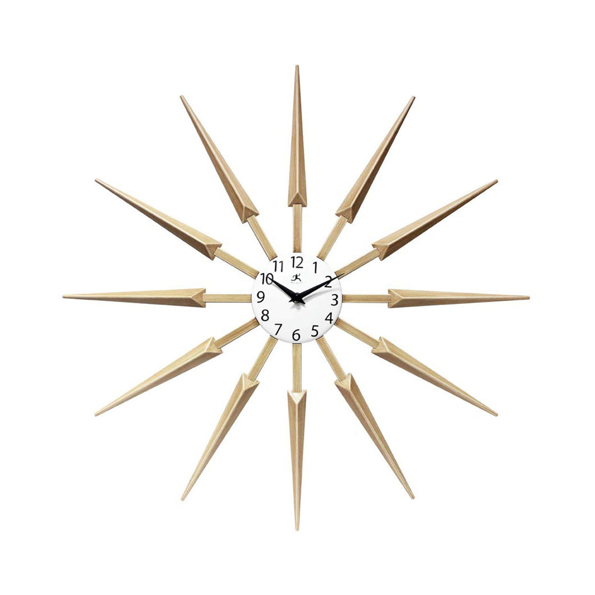 Infinity Instruments Celeste Mid Century Modern 24 Inch Wall Clock, Tan (Used)