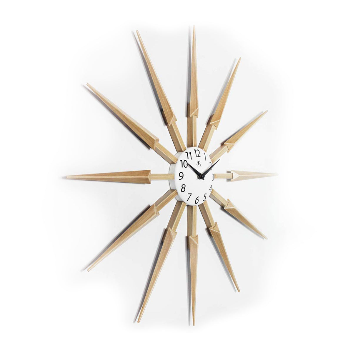 Infinity Instruments Celeste Mid Century Modern 24 Inch Wall Clock, Tan (Used)