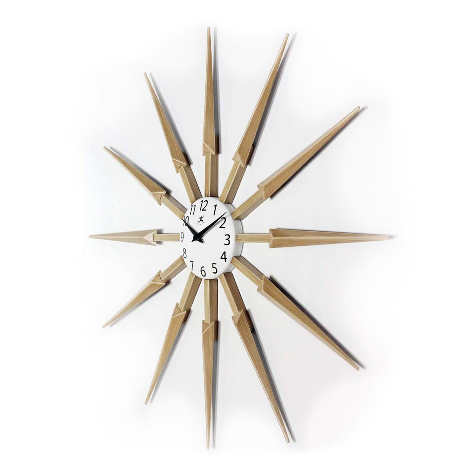 Infinity Instruments Celeste Mid Century Modern 24 Inch Wall Clock, Tan (Used)