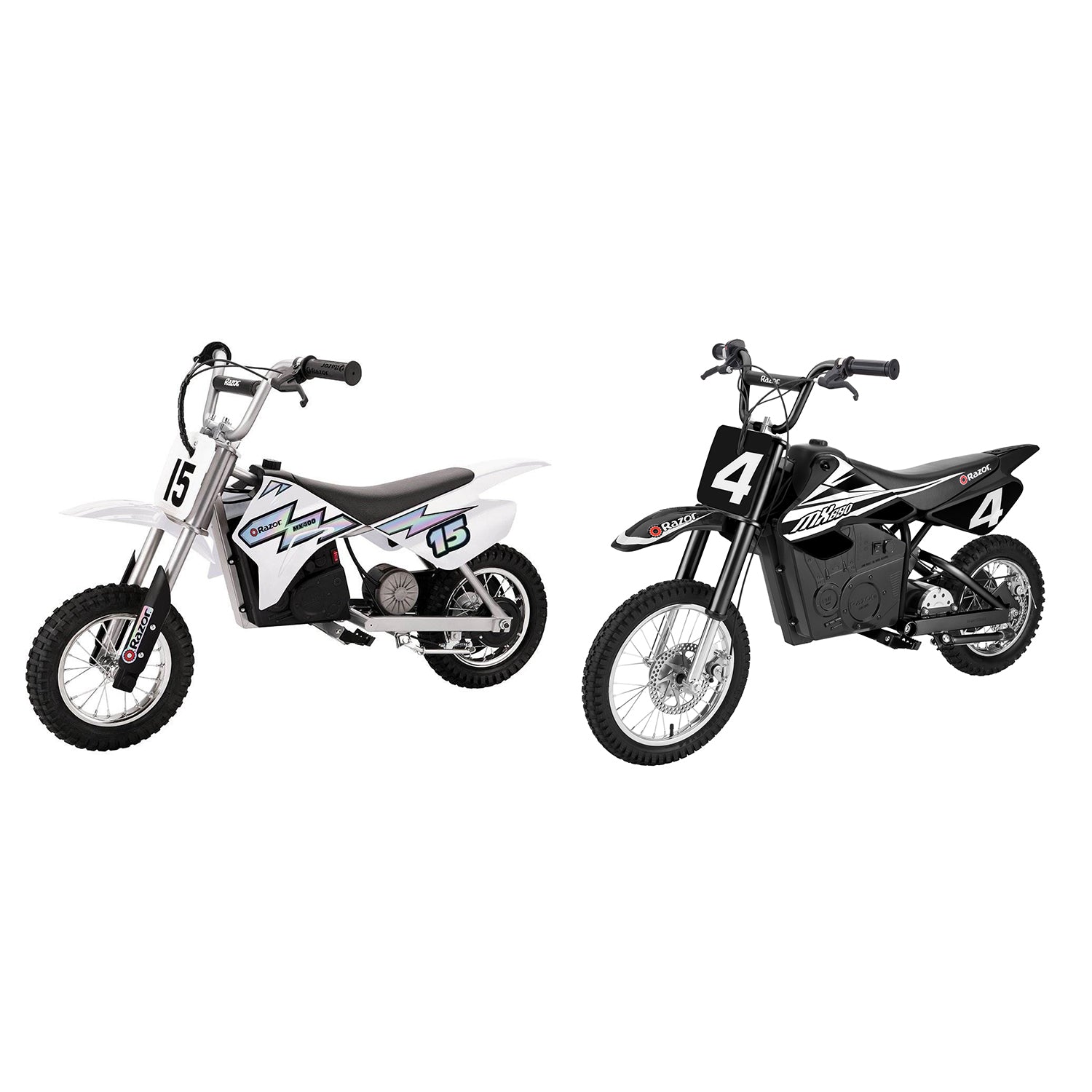 Razor MX400 & MX650 Electric Toy Motocross Motorcycle Dirt Bike, White & Black - VMInnovations