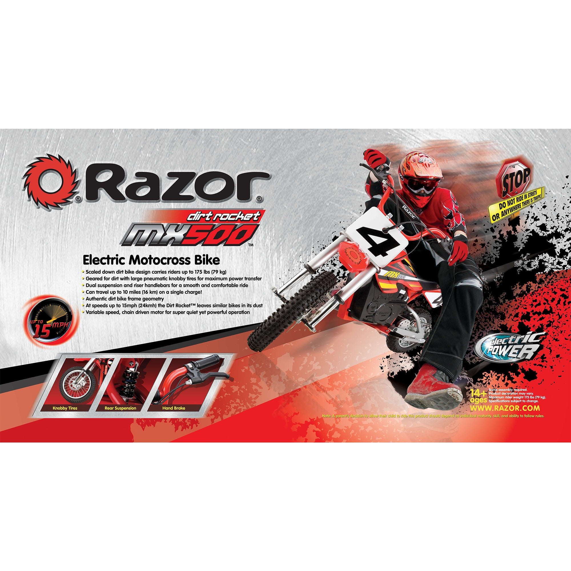 Razor MX500 Dirt Rocket Electric Bike Motorcycle - For Parts