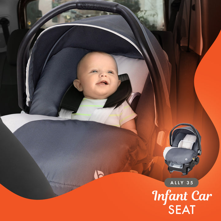 Baby Trend Sit N' Stand Travel Double Baby Stroller w/ Single Car Seat, Magnolia - VMInnovations