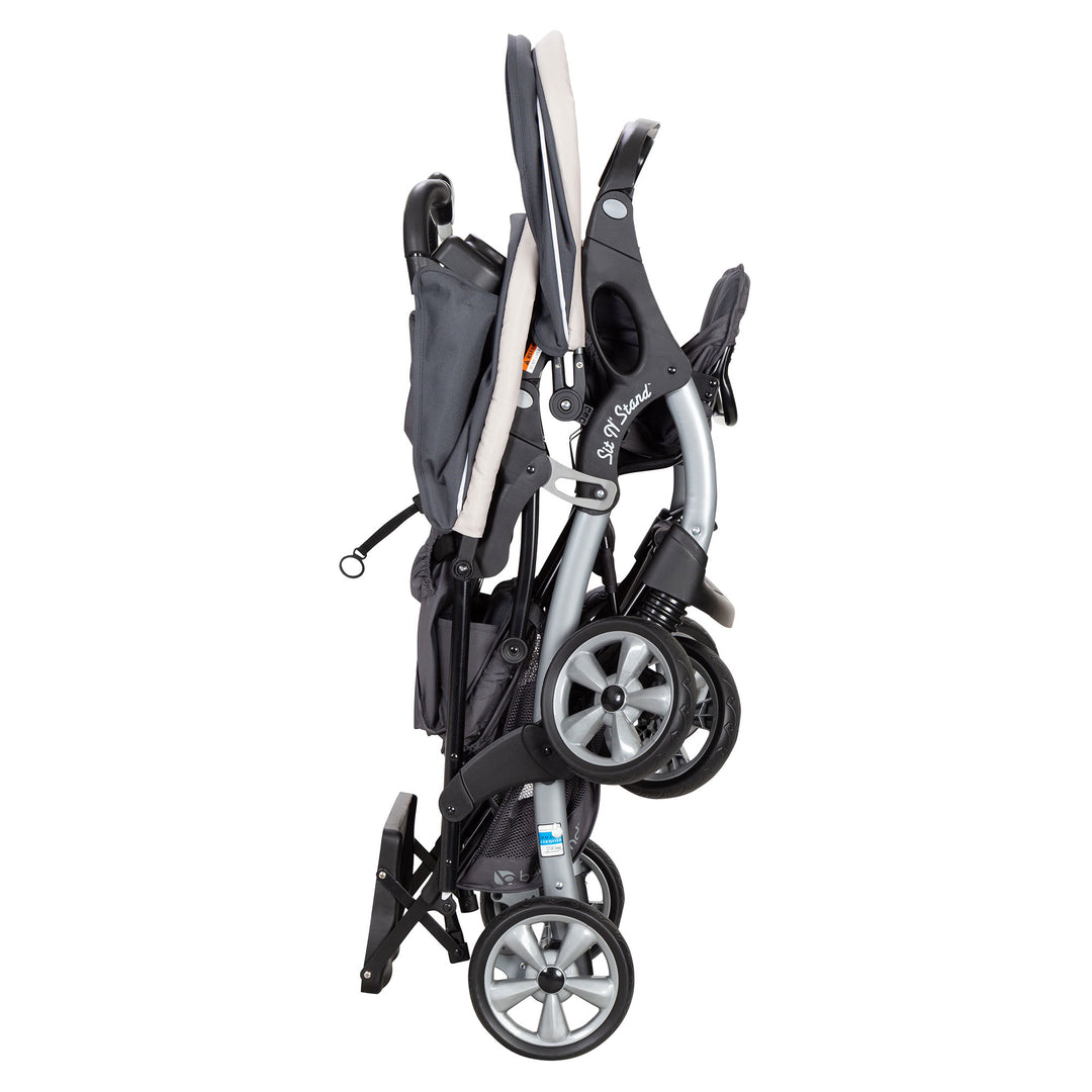 Baby Trend Sit N' Stand Travel Double Baby Stroller w/ Single Car Seat, Magnolia - VMInnovations