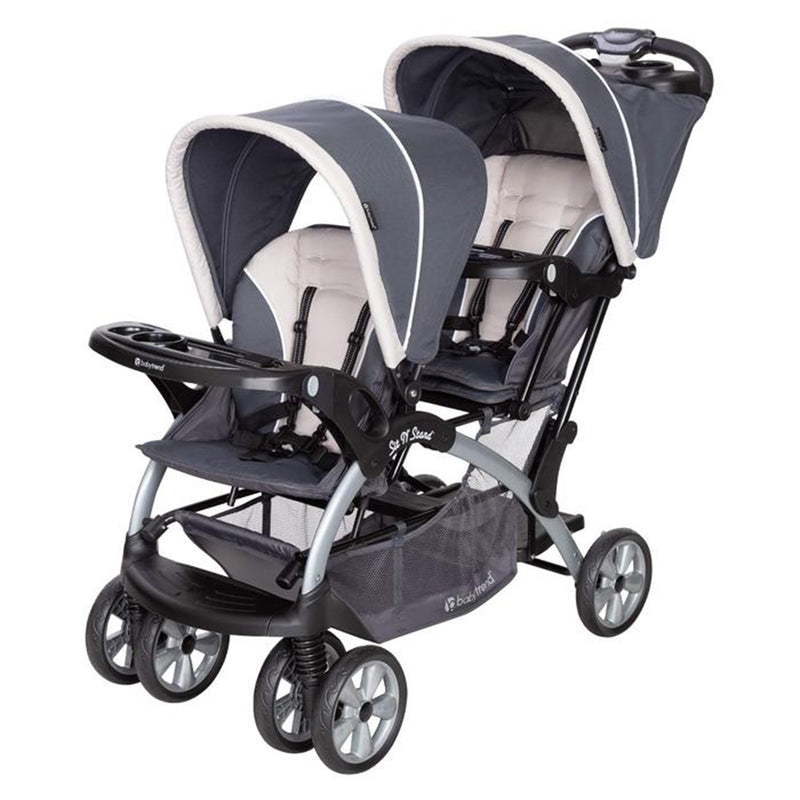 Baby Trend Sit N Stand Baby Double Stroller & 2 Infant Car Seat Combo, Magnolia - VMInnovations