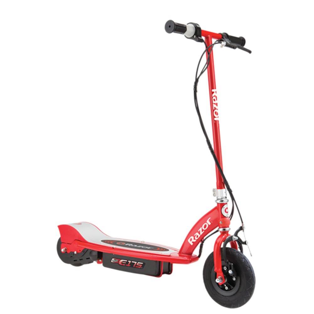 Razor E175 Rechargeable Electric Power Scooter, Red & V17 Sport Helmet, Black