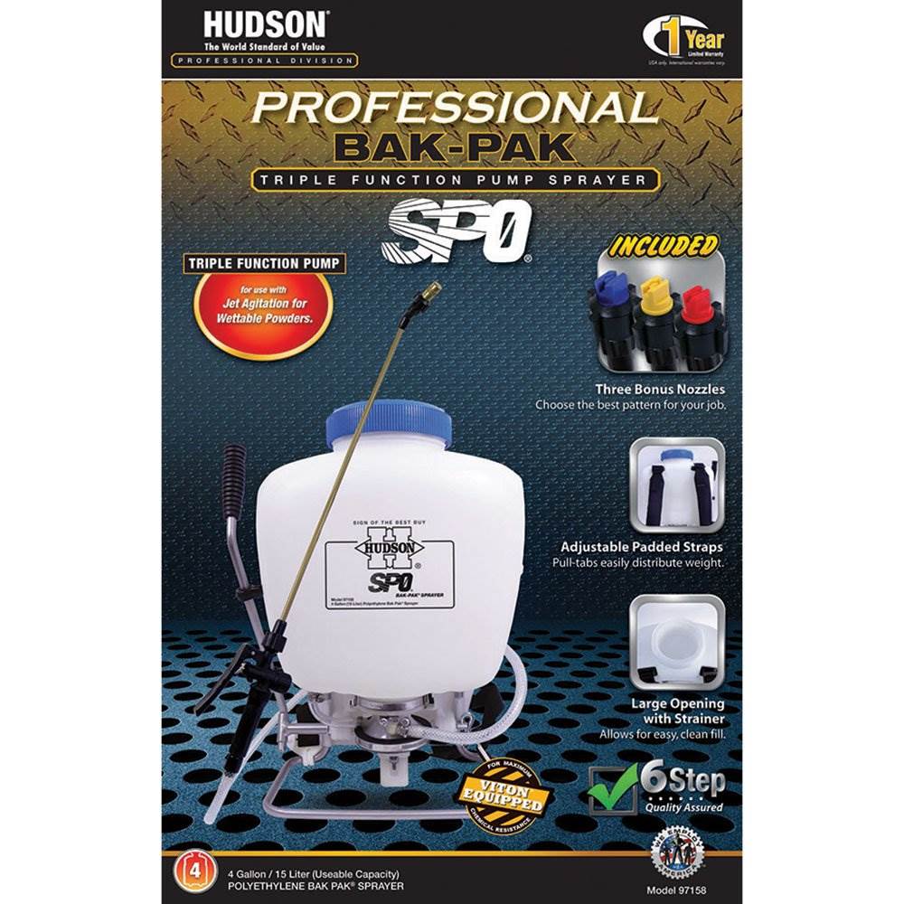 HD Hudson Garden Triple Function Bak-Pak Sprayer for Pests & Concrete (Open Box)