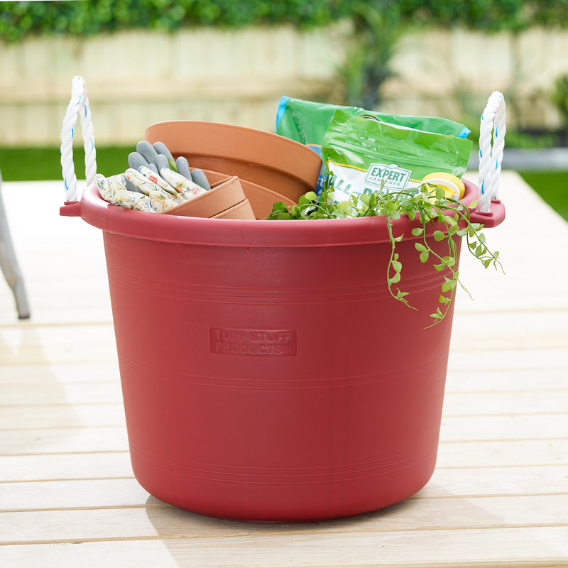 Tuff Stuff Products MCK70RD 70 Quart Weather Resistant Plastic Muck Bucket, Red