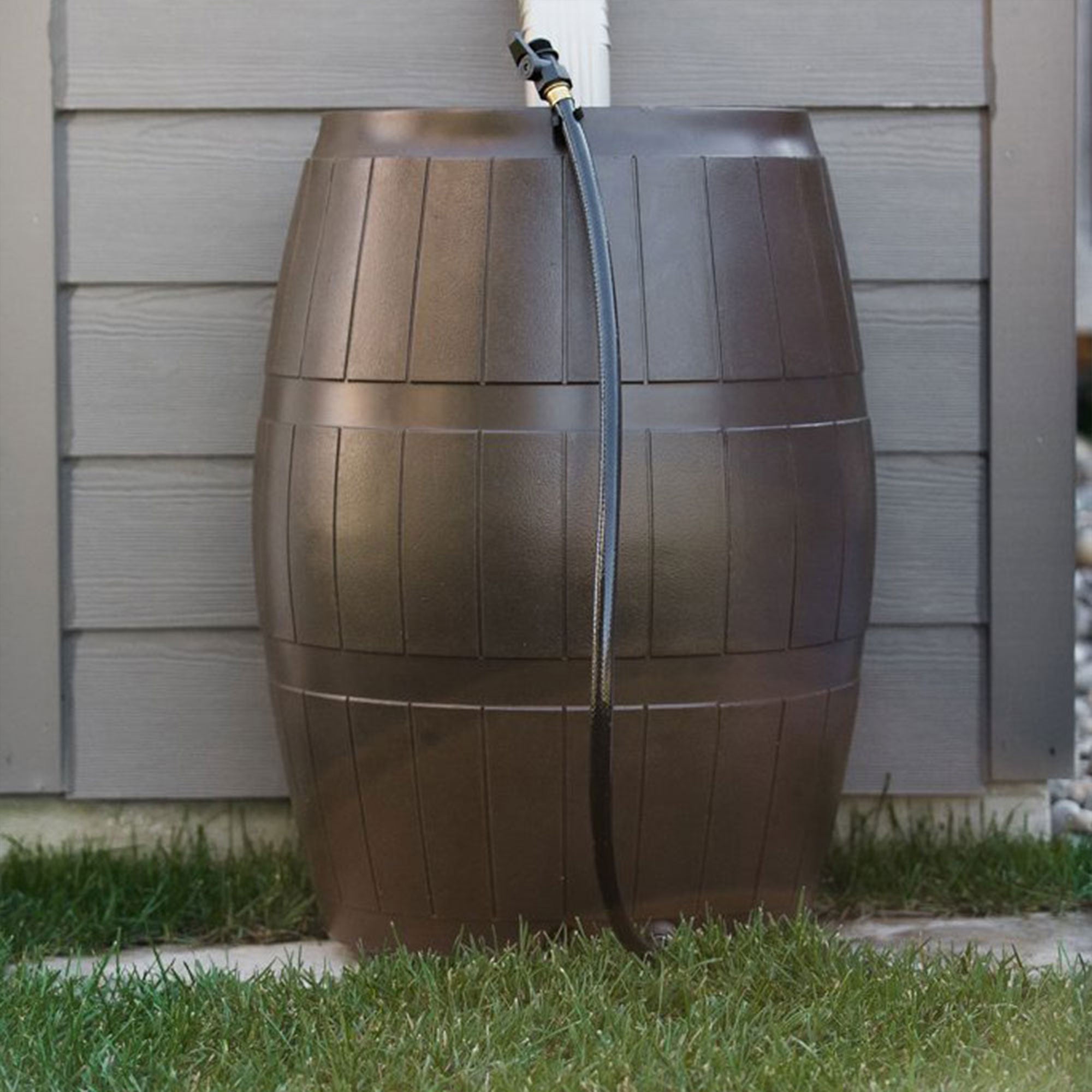 FCMP Outdoor 45-Gallon BPA Free Home Rain Water Catcher Barrel, Brown(For Parts) - VMInnovations