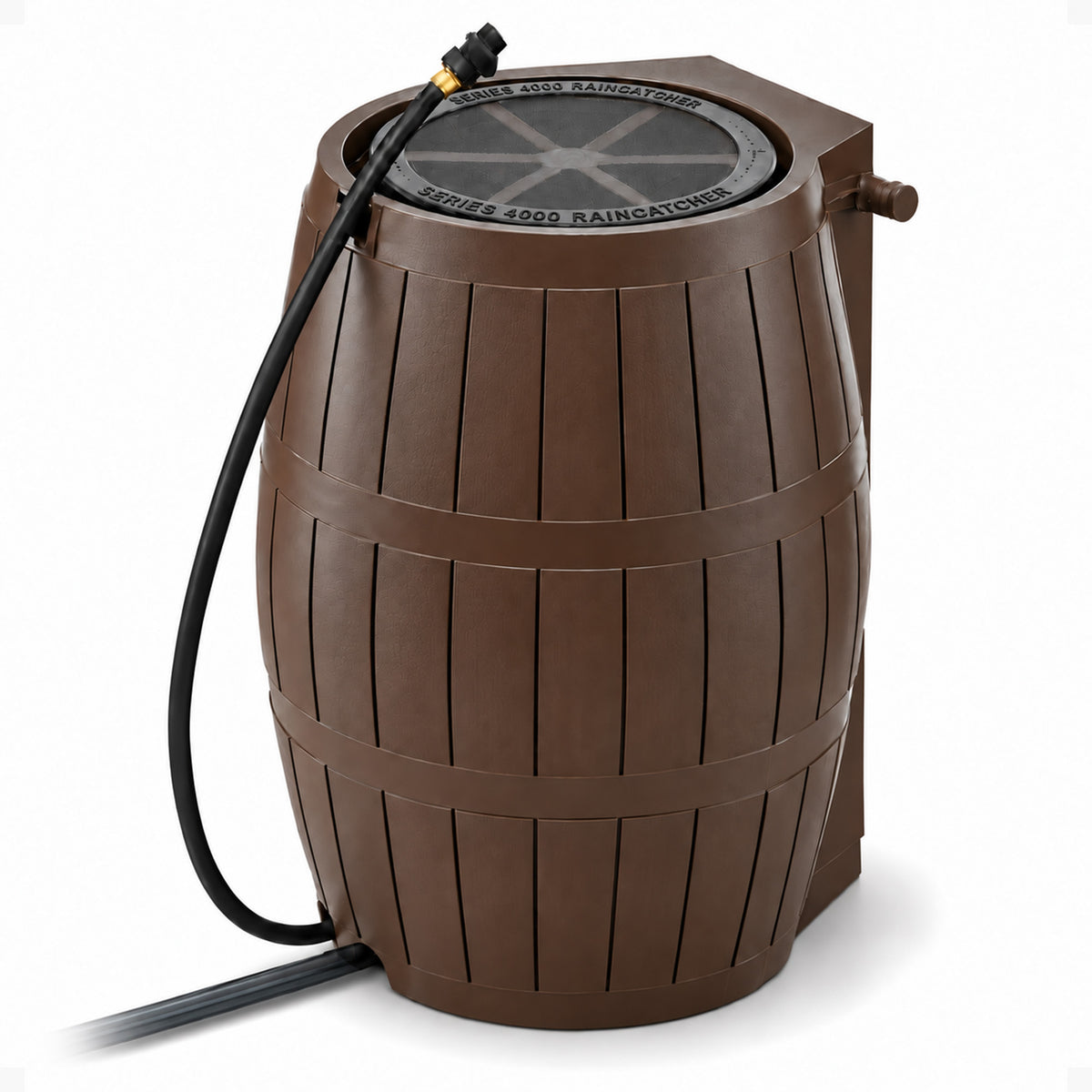 FCMP Outdoor 45-Gallon BPA Free Home Rain Water Catcher Barrel, Brown (Damaged)