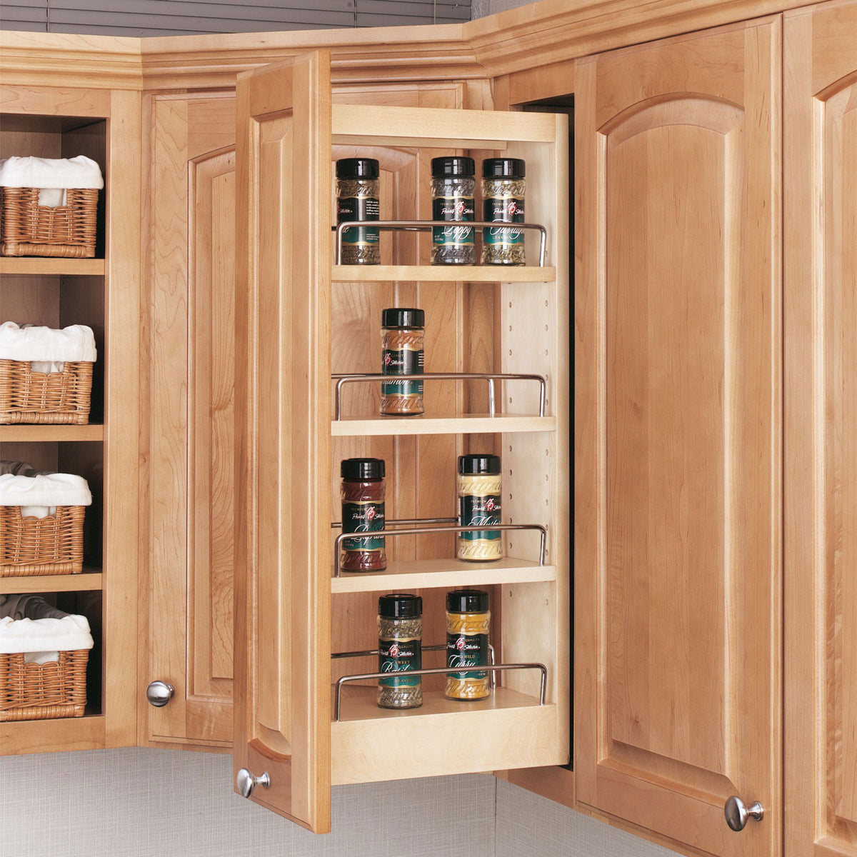 Rev-A-Shelf 448-WC-5C 5-Inch Wood Pull Out Cabinet Organizer, Maple (Open Box)