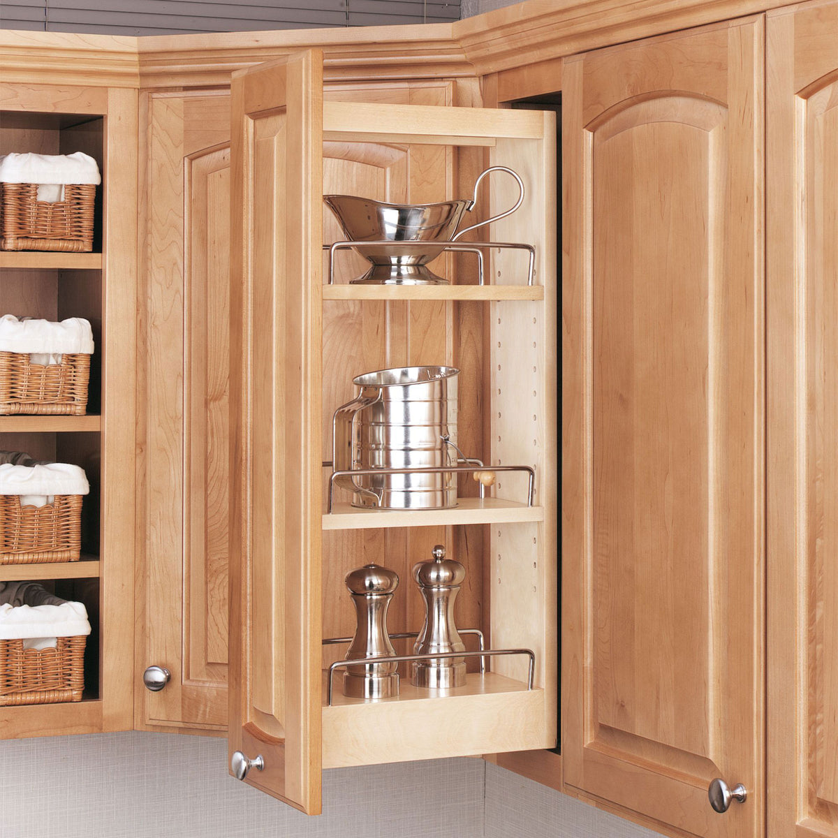 Rev-A-Shelf 448-WC-5C 5" Wood Pull Out Wall Cabinet Organizer, Maple (For Parts)
