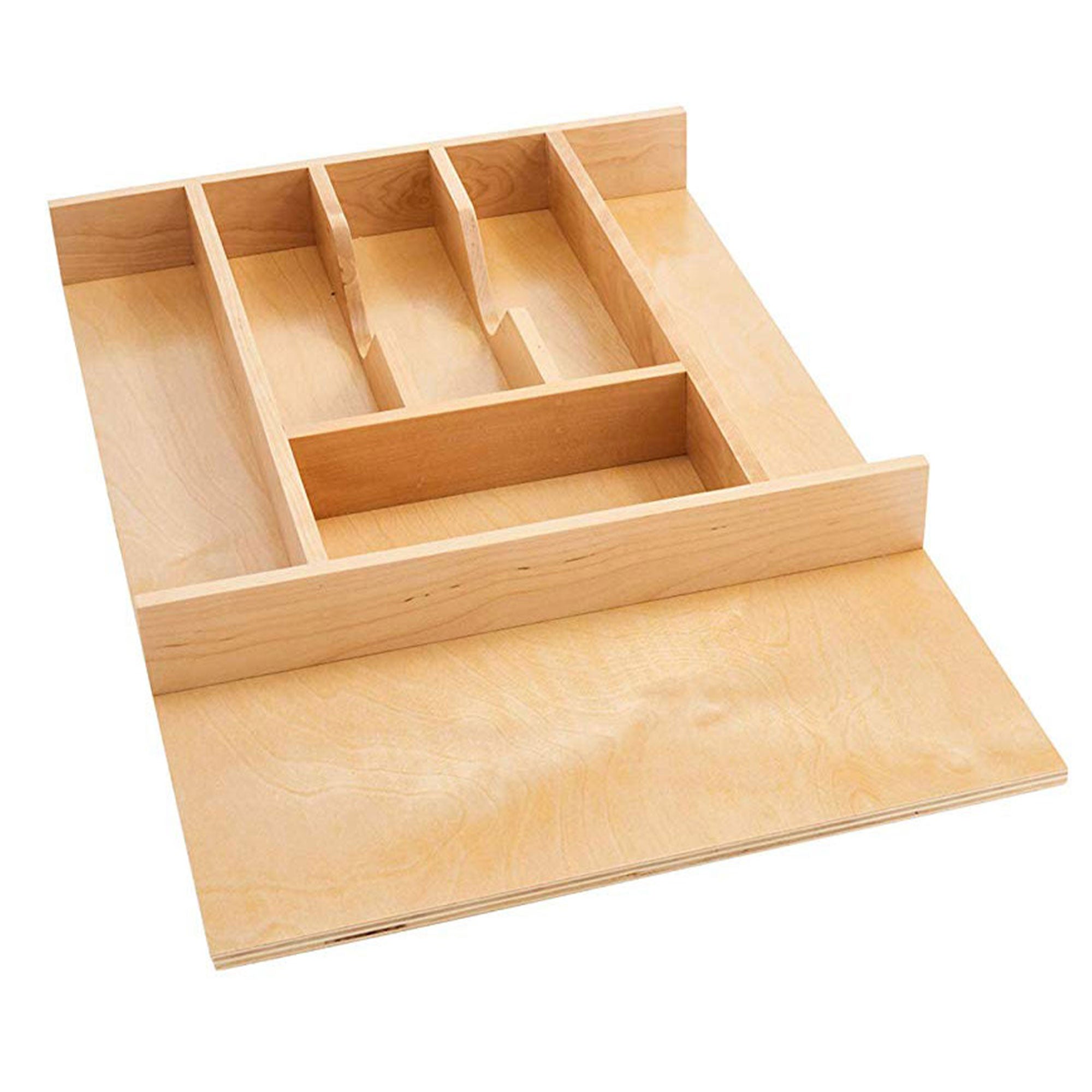 Rev-A-Shelf 7 Cutlery Compartment Tray Cabinet Insert Short, Wooden, 4WCT-1SH - VMInnovations