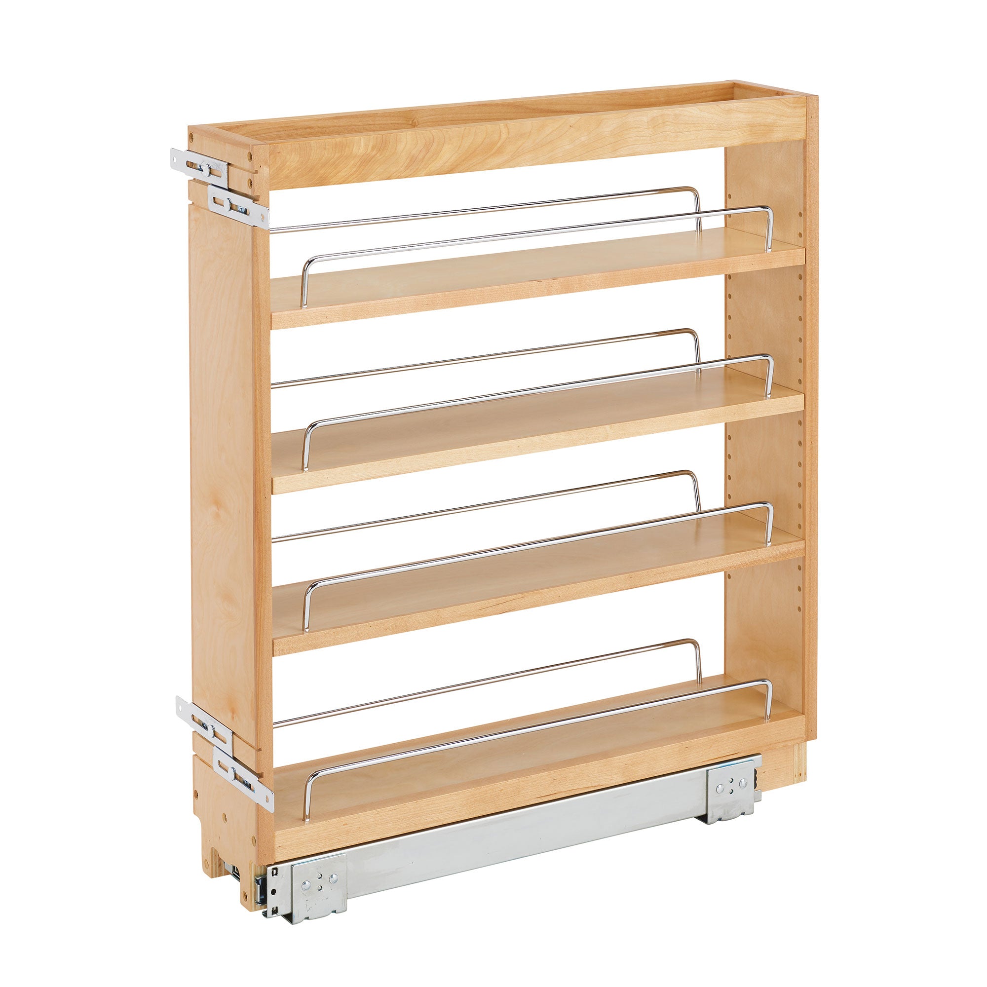 Rev A Shelf 5 Inch Pull Out Wood Base Kitchen Cabinet Organizer, Maple (Used)