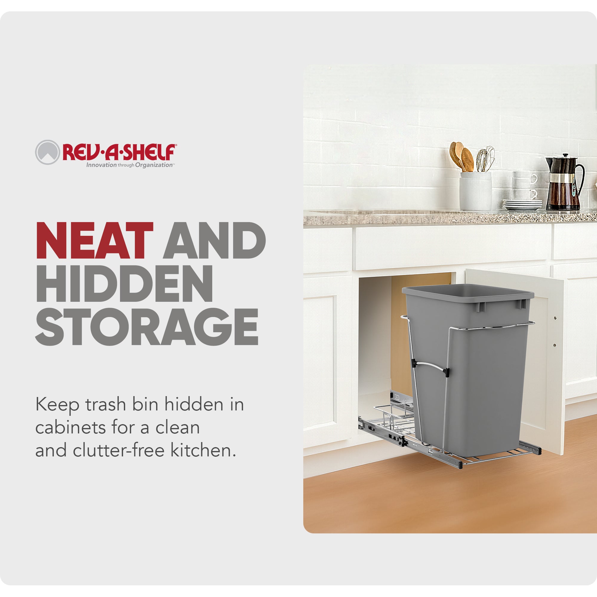 Rev-A-Shelf RV-12KD-17C S 35-Quart Cabinet Pullout Waste Container (Open Box)