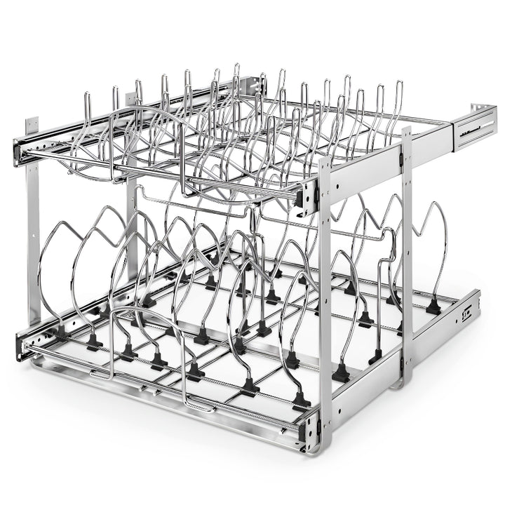 Rev-A-Shelf Pullout Cabinet Pot and Pan Organizer, 20.75" Width, 5CW2-2122-CR