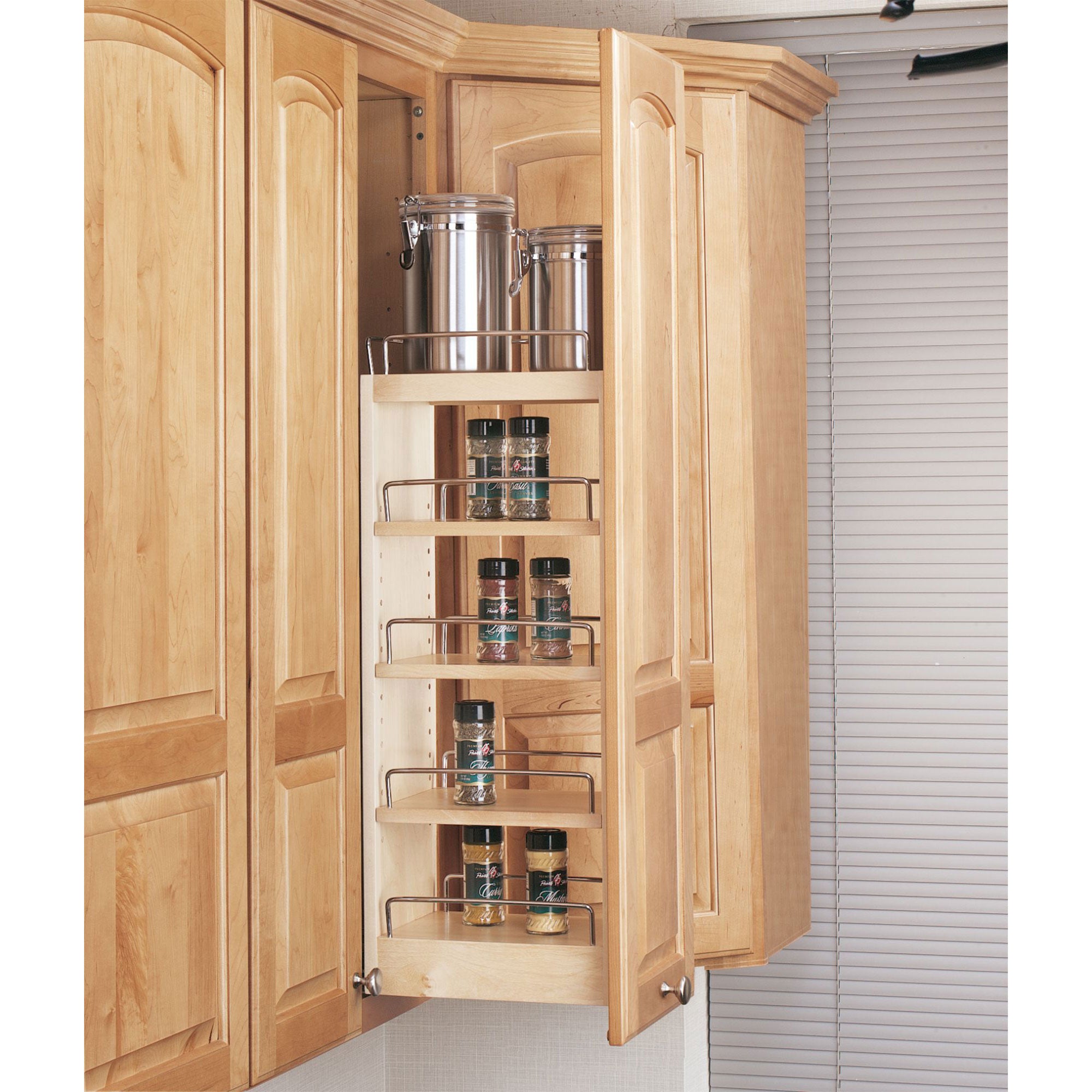 Rev-A-Shelf 8" Pullout Wall Kitchen Cabinet Organizer Storage Rack, 448-WC-8C - VMInnovations